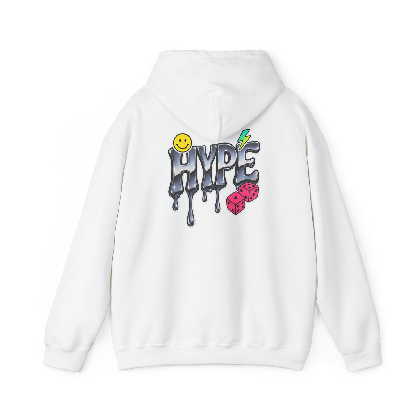 Hype Drip Hoodie — Graphic Streetwear Sweatshirt with Smiley & Dice
