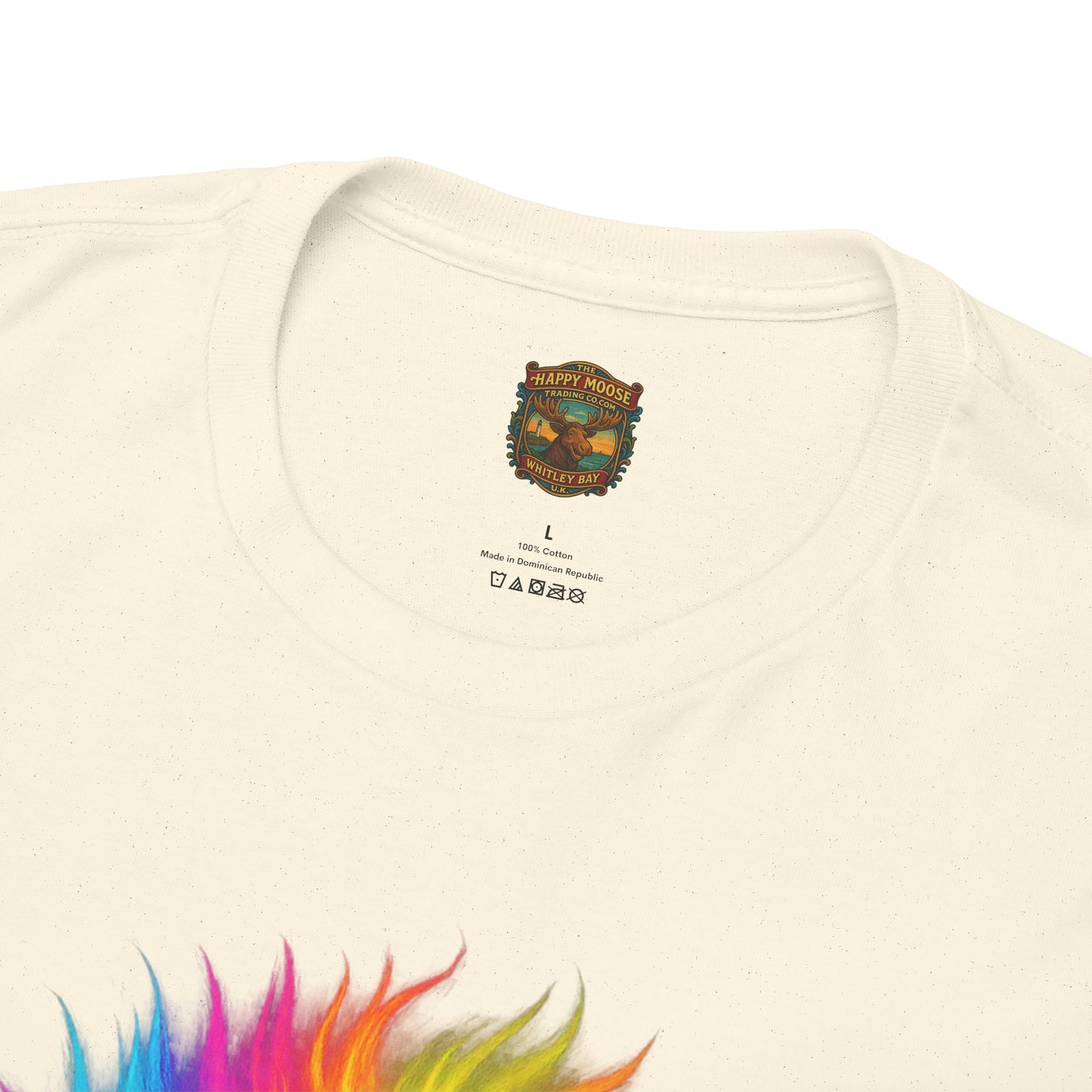Rainbow Highland Cow T-Shirt — Colourful Neon Graphic Tee