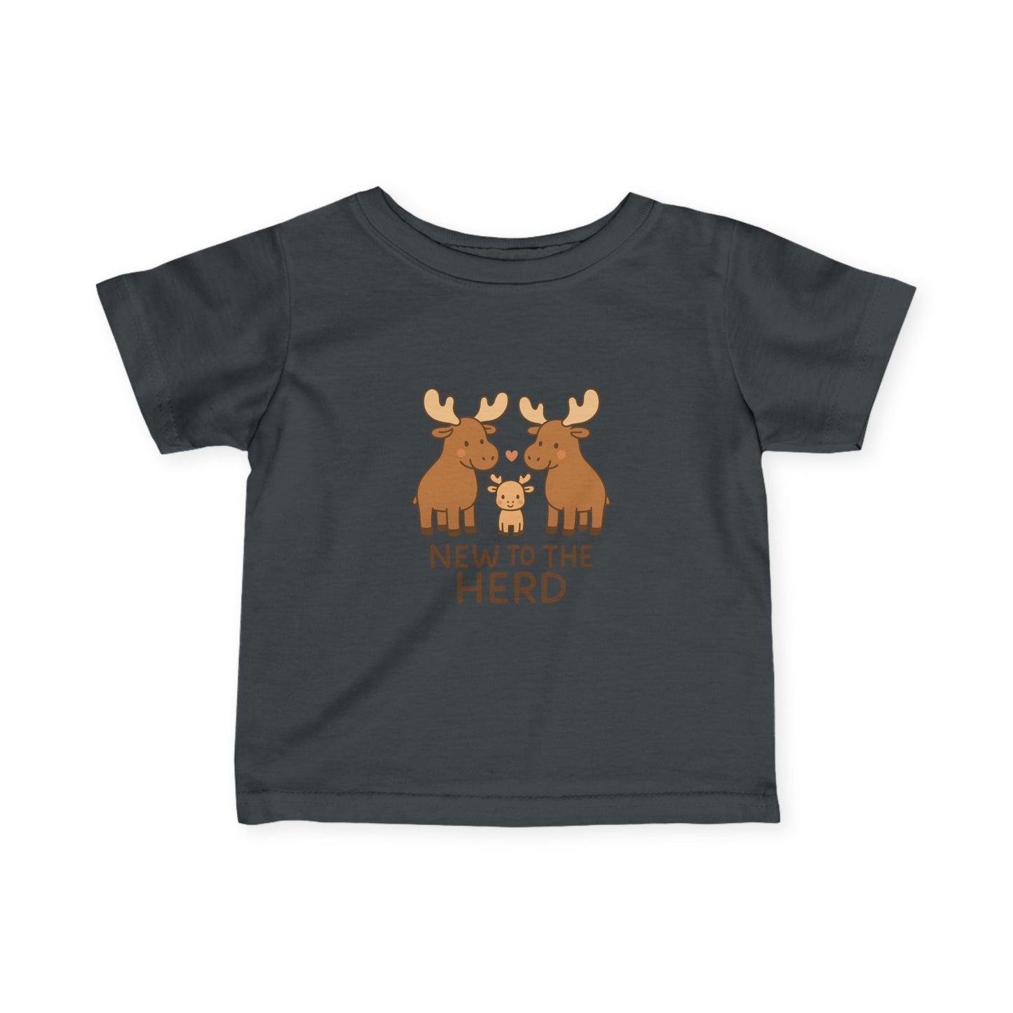 Infant Tee — "New to the Herd" Moose Family Baby Shirt