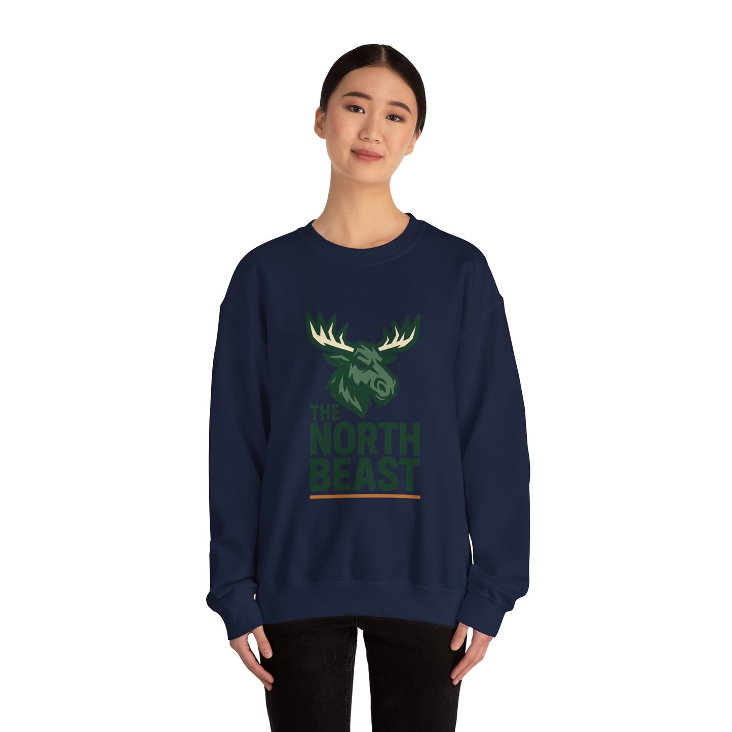 Crewneck Sweatshirt — "The North Beast" Moose Logo Pullover