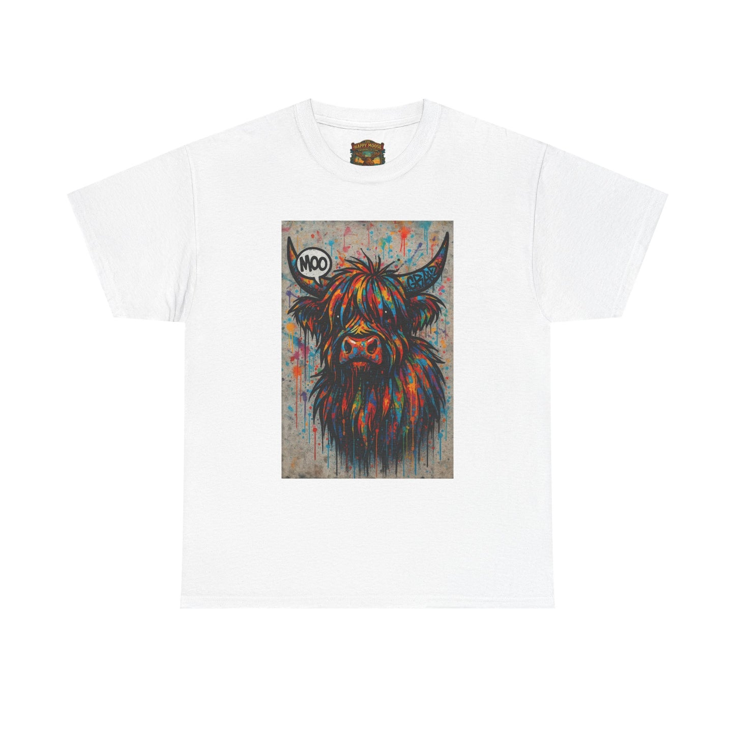 Psychedelic Highland Cow T-Shirt | Retro Rainbow Cow Art 7