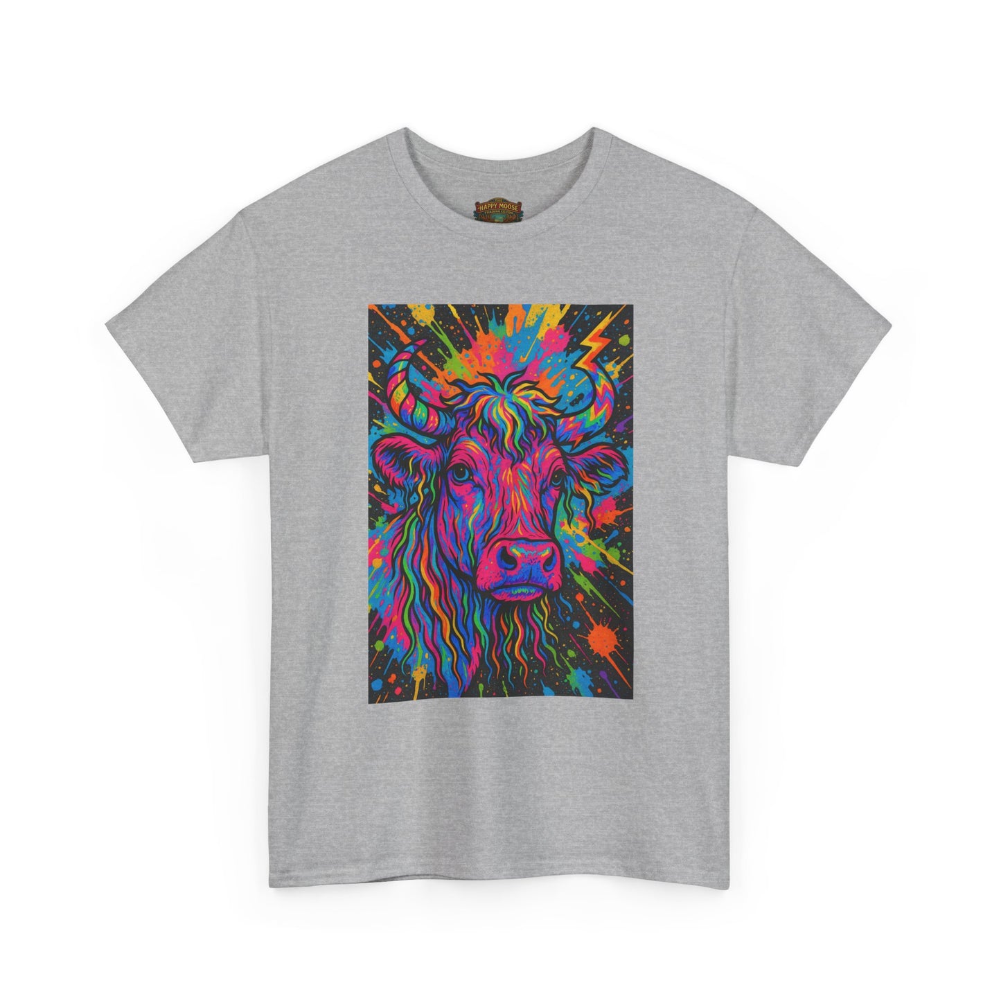 Psychedelic Highland Cow T-Shirt | Retro Rainbow Cow Art 4