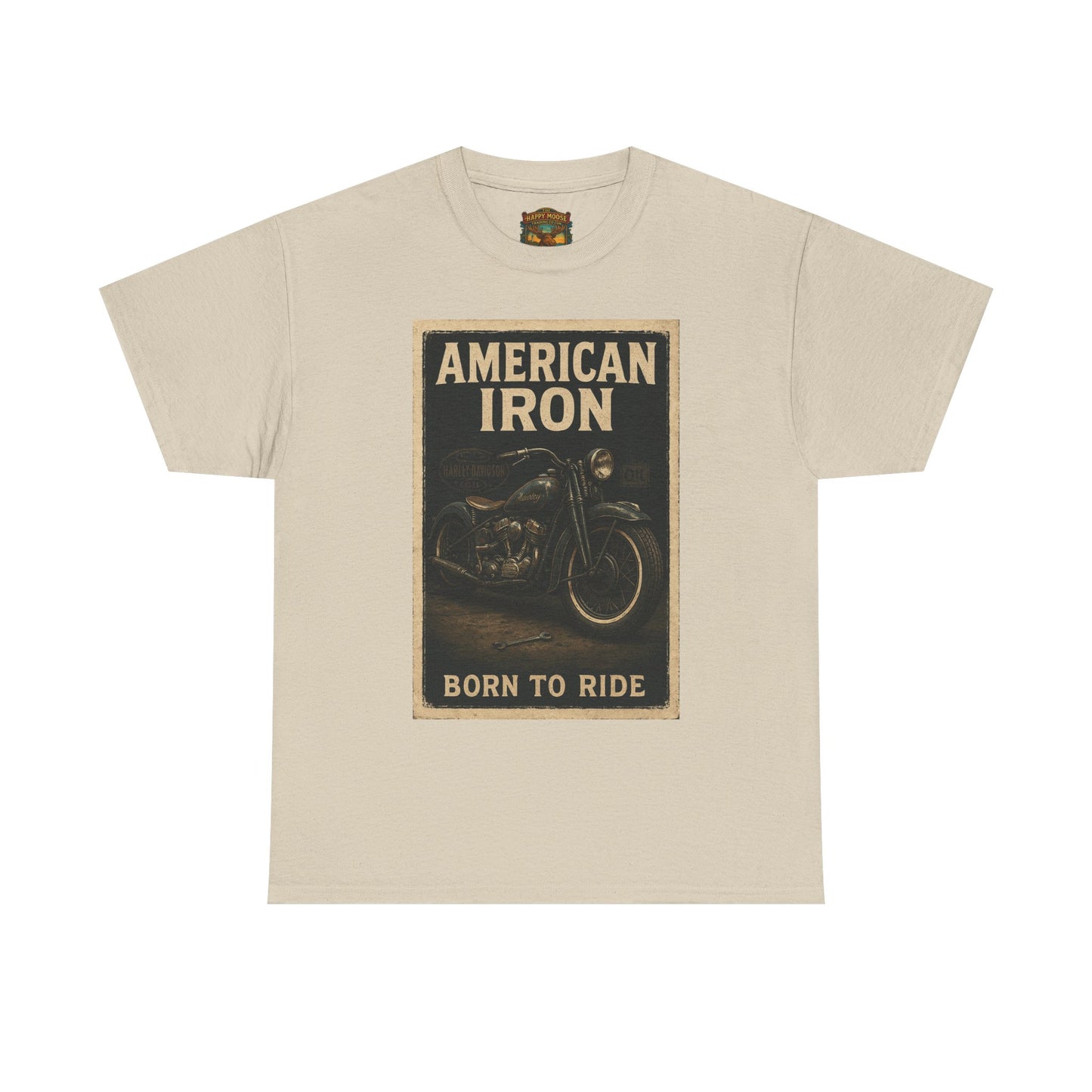American Iron motorcycle poster Tee | Born to Ride vintage biker graphic T-Shirt
