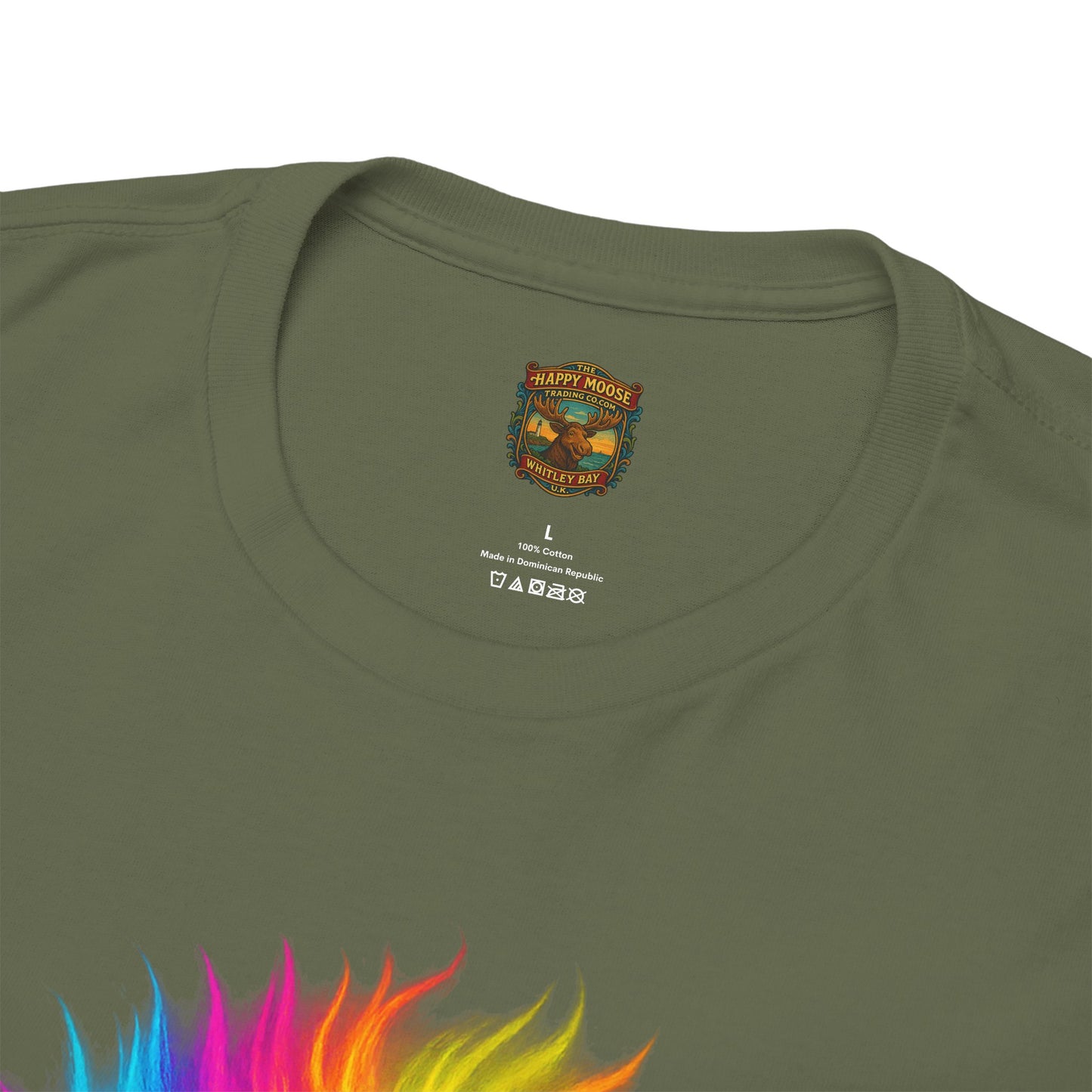Rainbow Highland Cow T-Shirt — Colourful Neon Graphic Tee