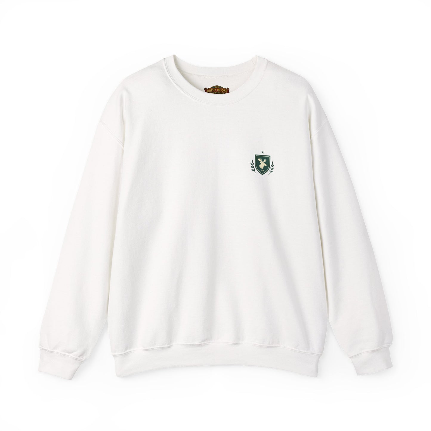 Embroidered Crest Crewneck Sweatshirt — Minimal Vintage Shield Logo