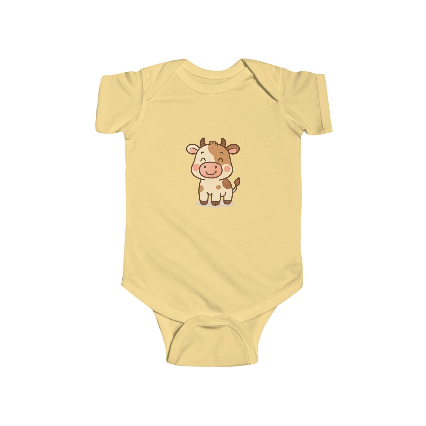Baby Vest Infant Bodysuit - Adorable Cartoon Cow Adorable