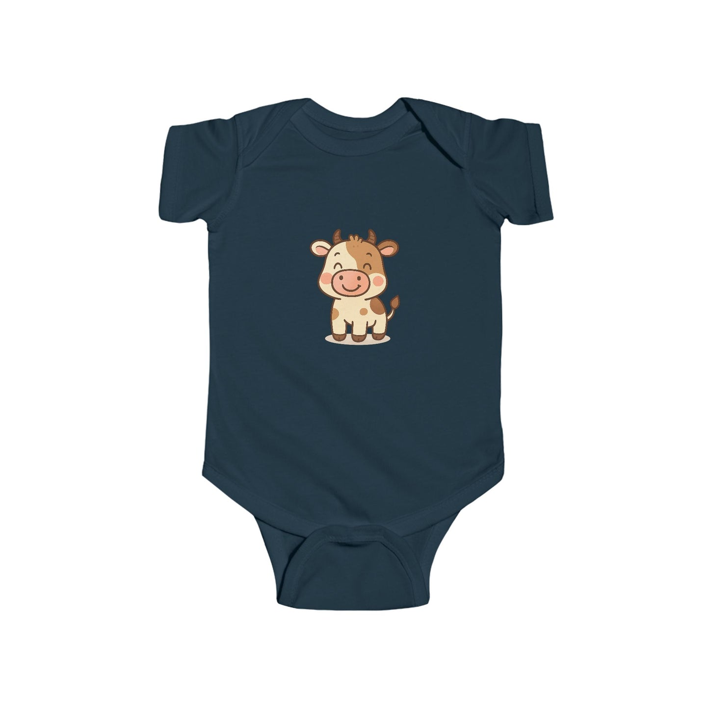 Baby Vest Infant Bodysuit - Adorable Cartoon Cow Adorable