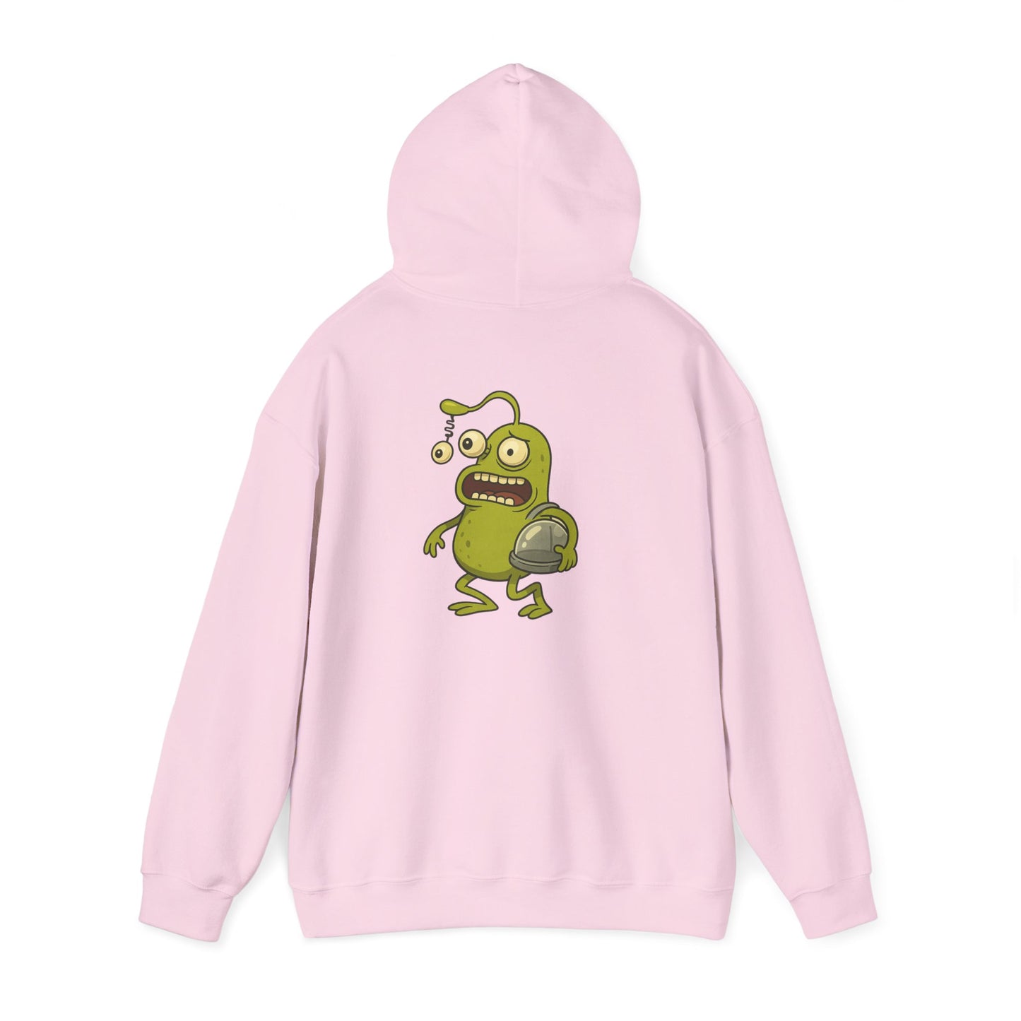 Alien Monster Hoodie — Cute Green Space Creature Graphic Hooded Sweatshirt