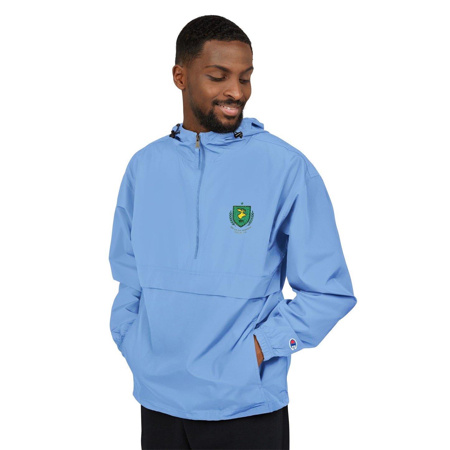 Yellow Packable Anorak Jacket — Small Green Crest Chest Logo