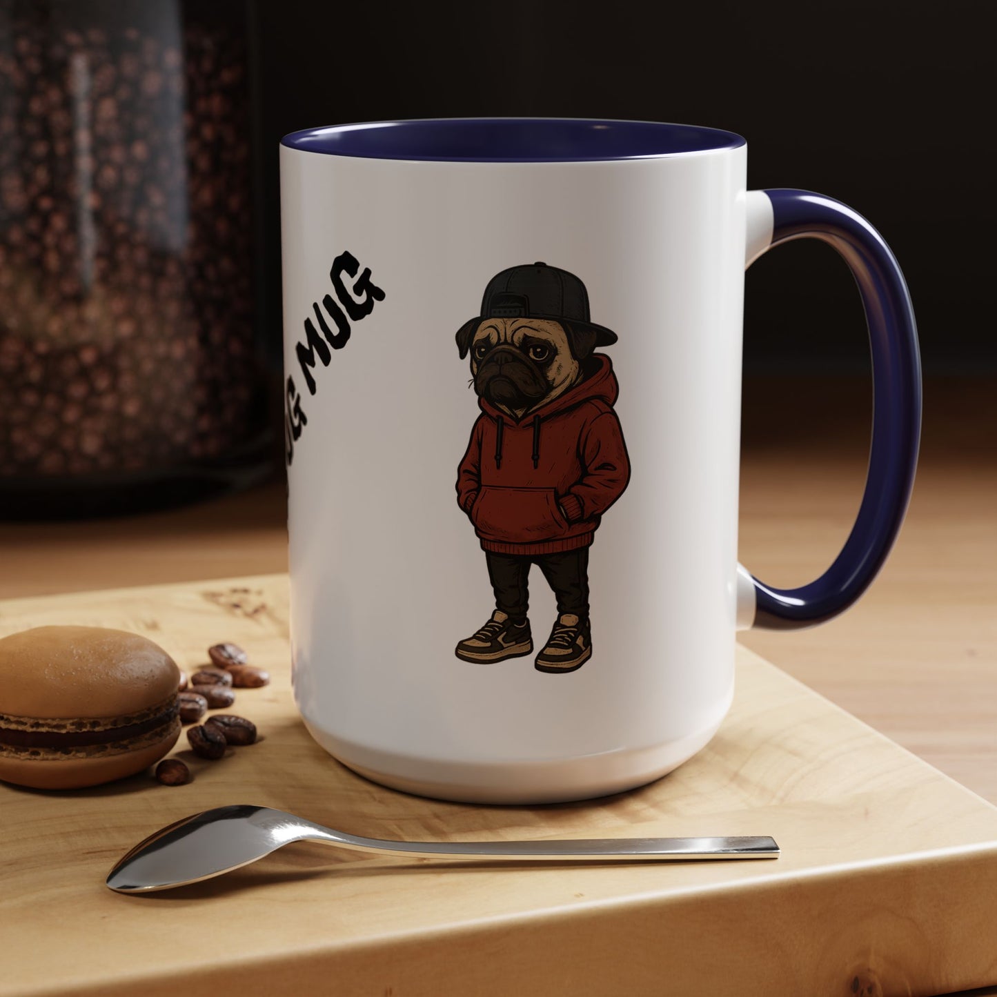 The Pug Mug Accent Coffee Mug — Cute Pug Cartoon Gift (11/15oz)