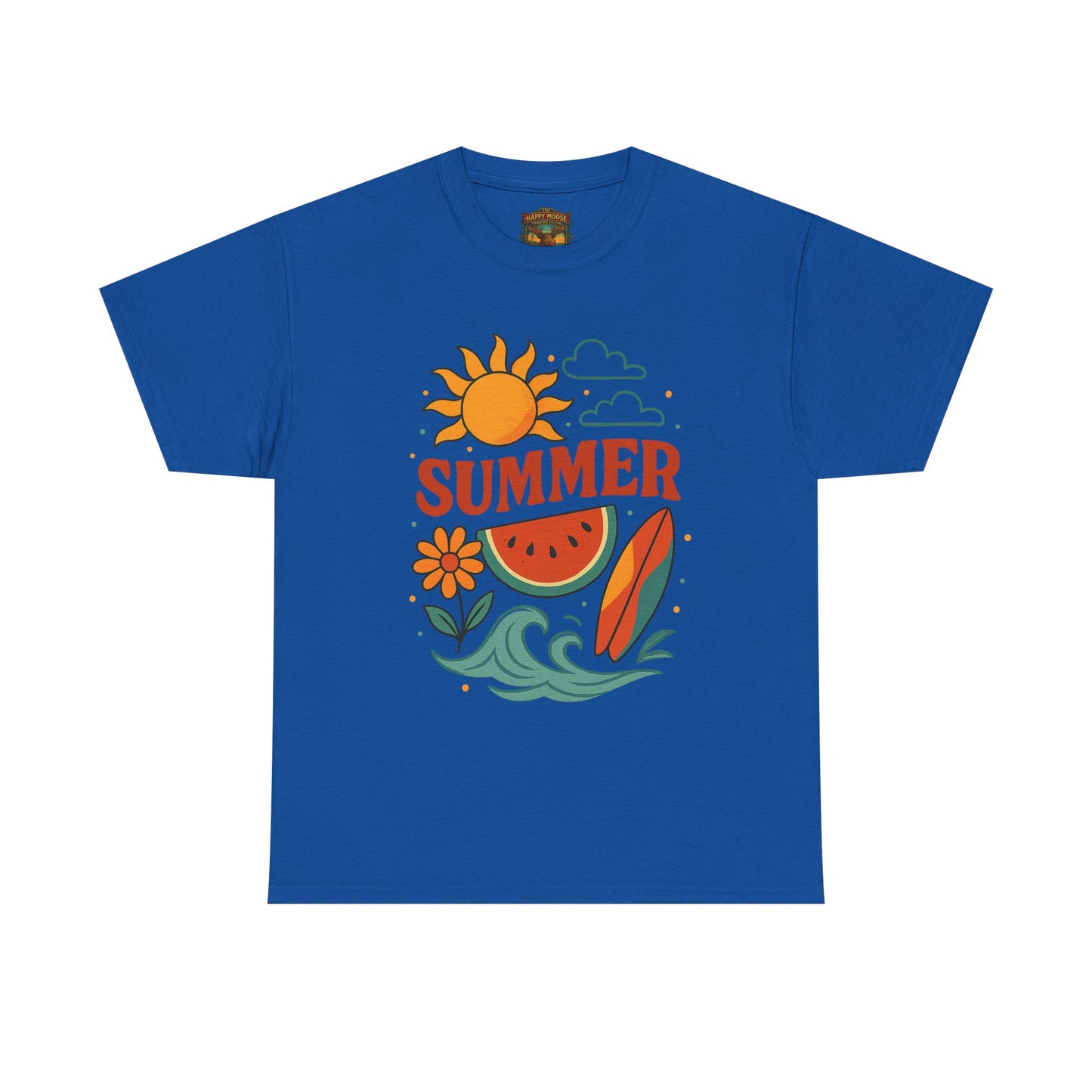 Summer Beach Tee | Surf Waves Palm Tree Graphic