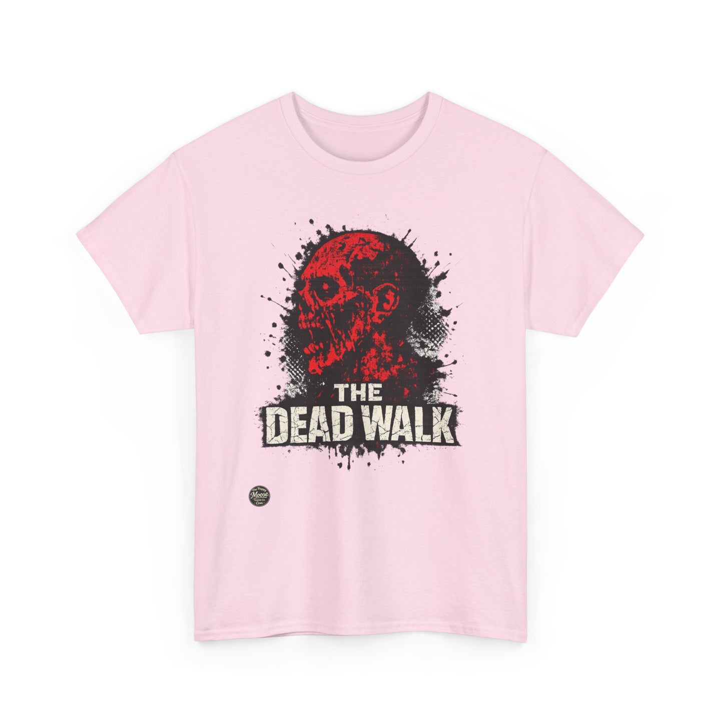 The Dead Walk Horror T-Shirt — Red Zombie Skull Graphic Tee