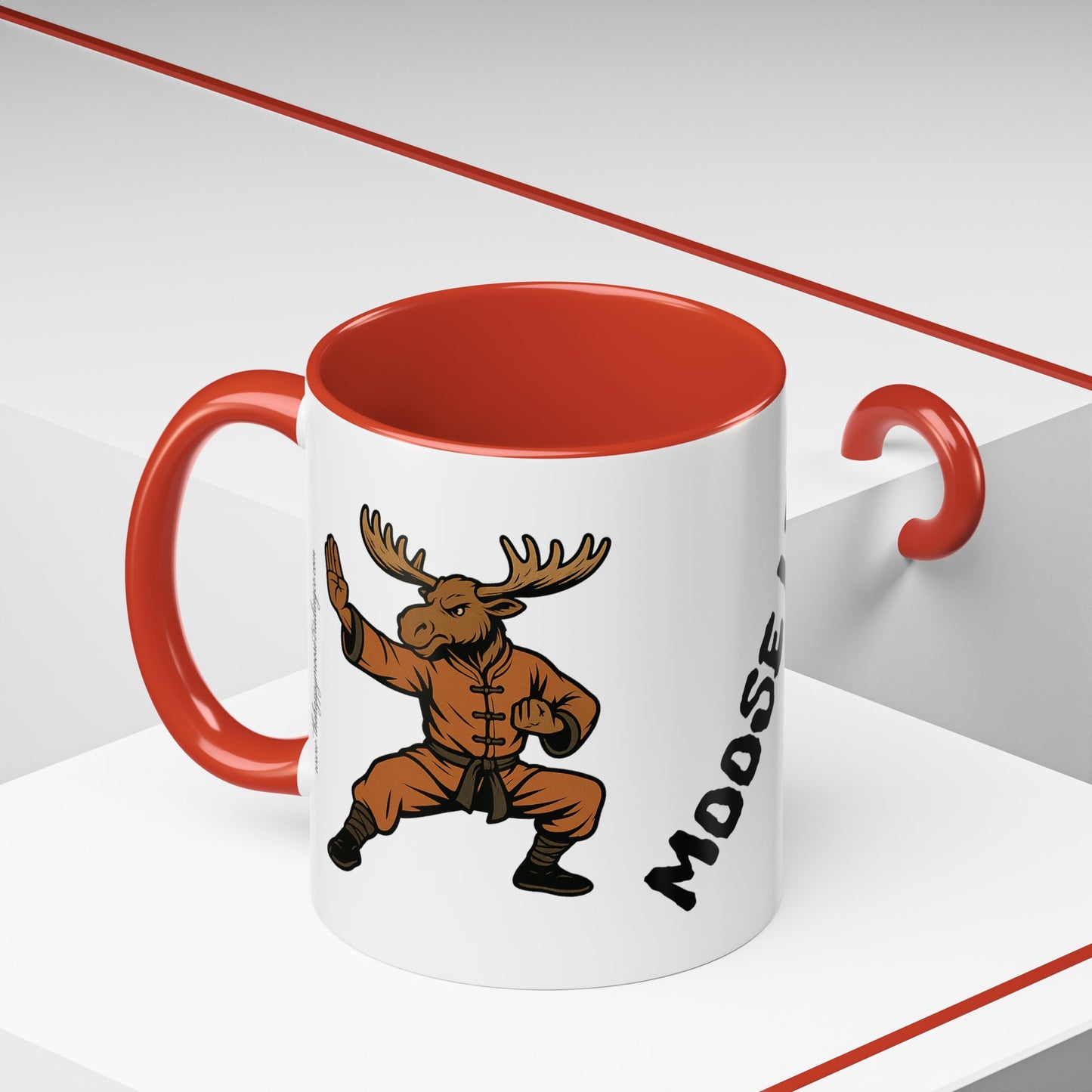 Moose Lee Martial Arts Accent Coffee Mug — Funny Moose Kung Fu 11/15oz