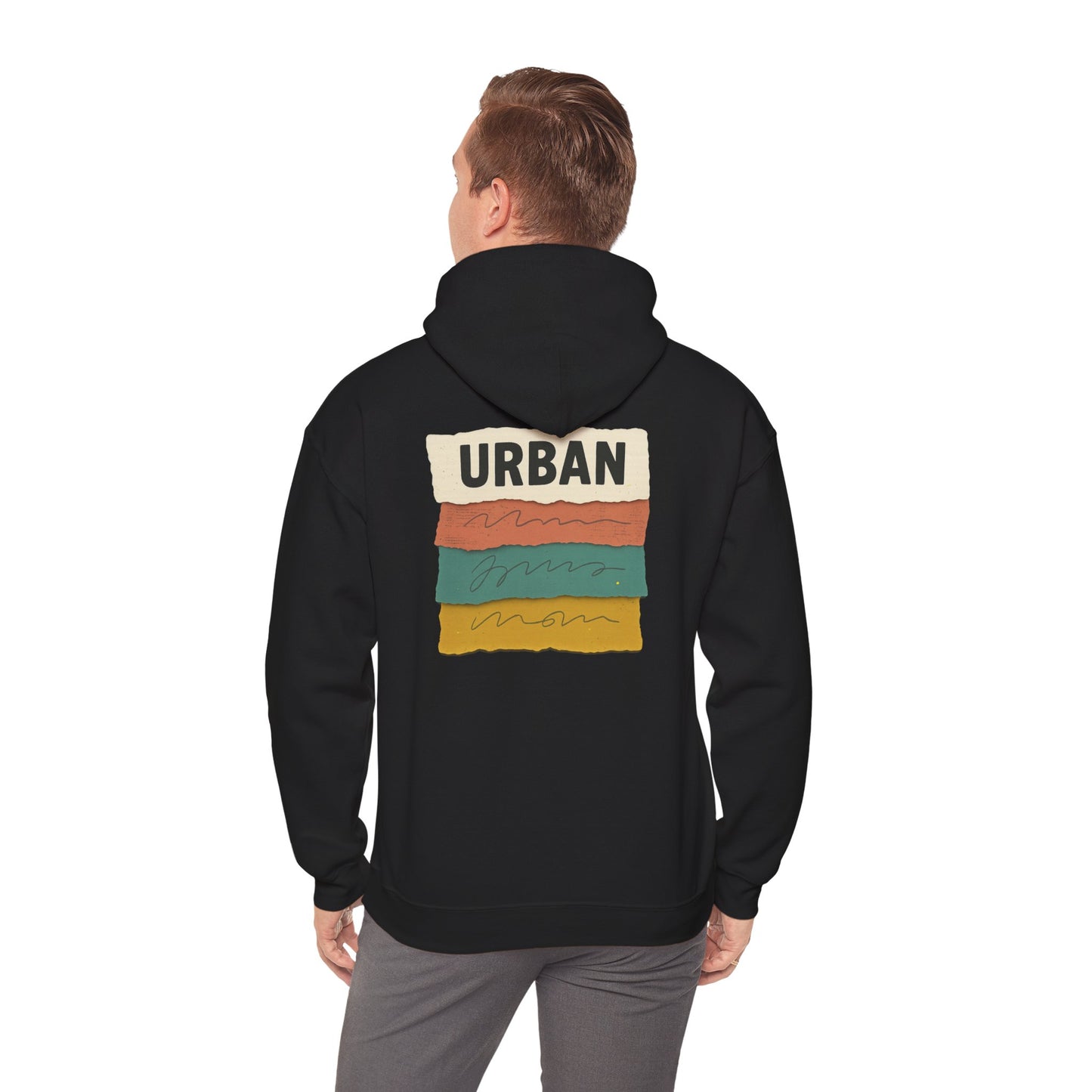 Urban Stripes Hoodie — Retro Color Block Graphic Pullover