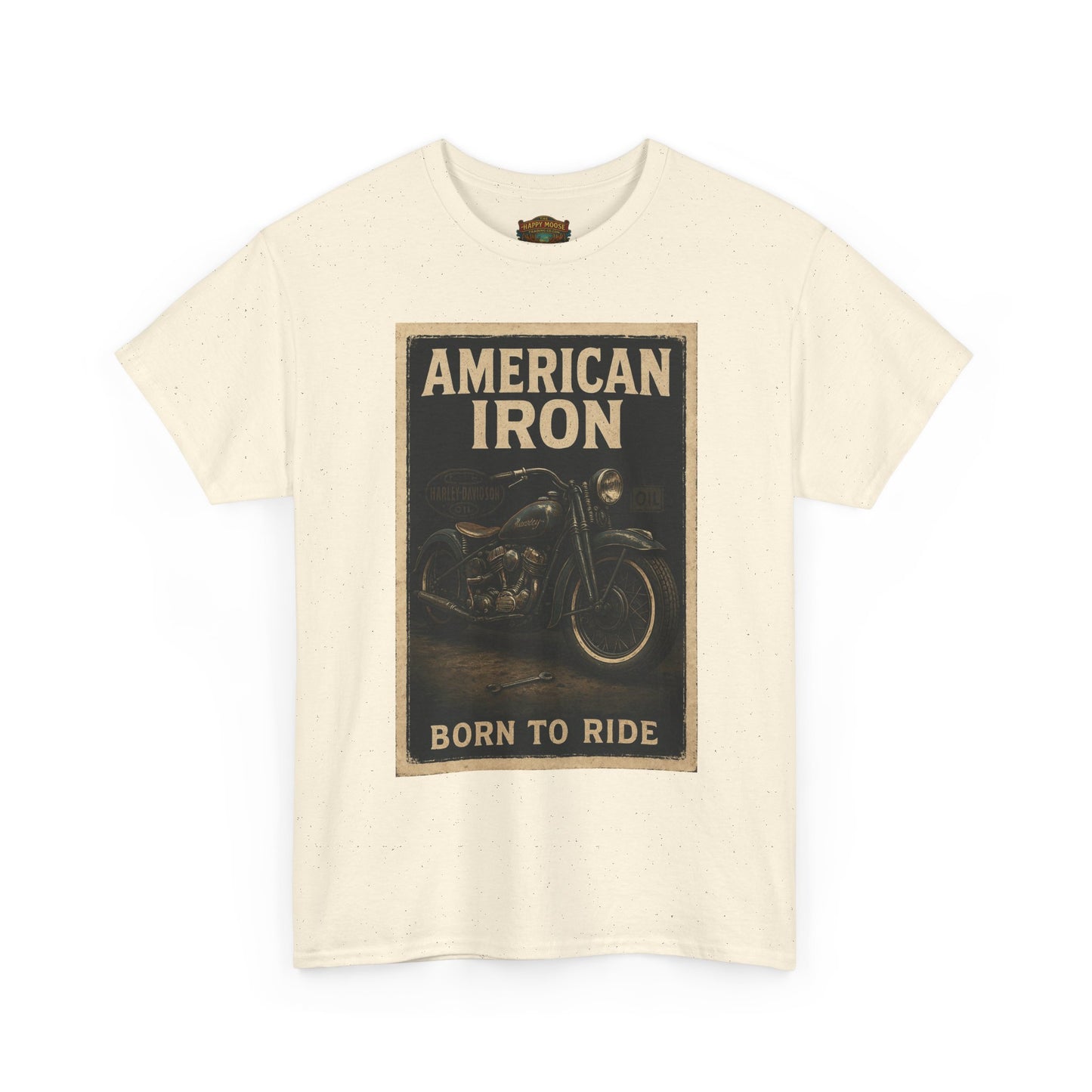 American Iron motorcycle poster Tee | Born to Ride vintage biker graphic T-Shirt
