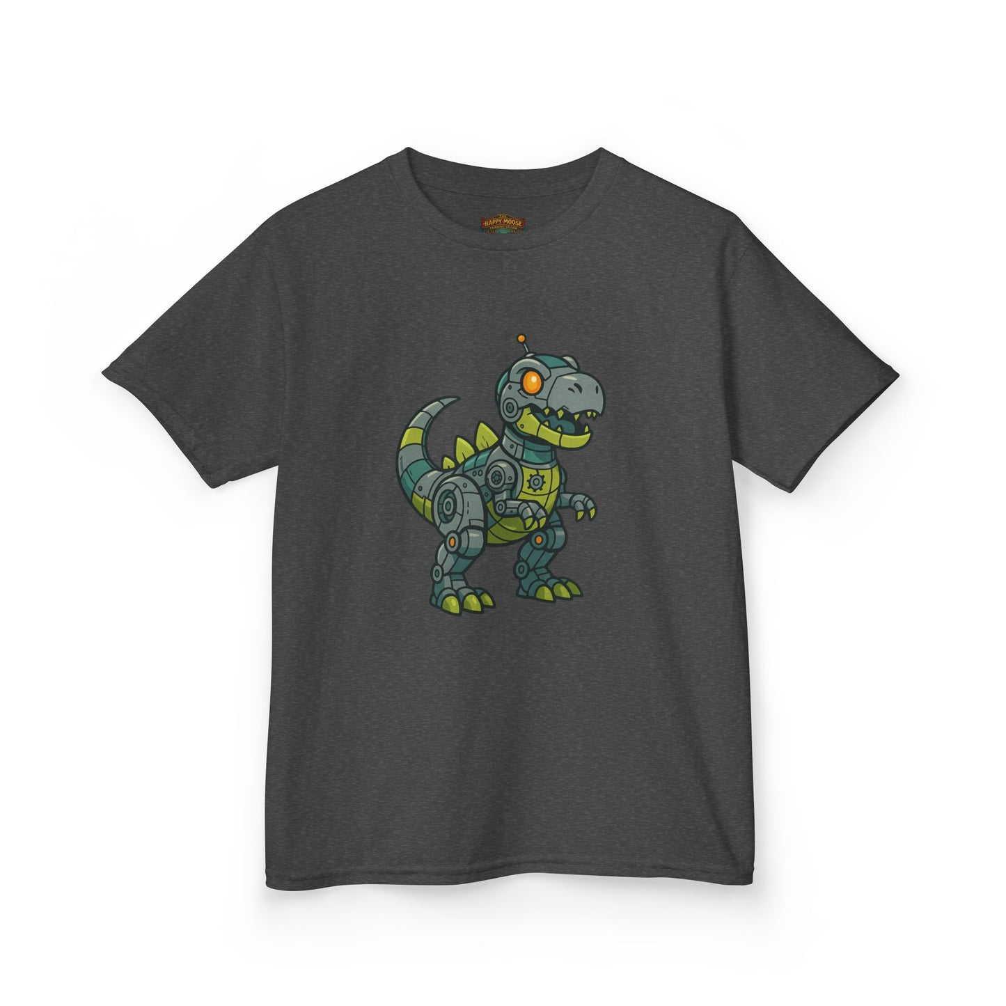 Kids Robot Dinosaur T‑Shirt — Cute Mech T‑Rex Graphic Tee for Boys & Girls
