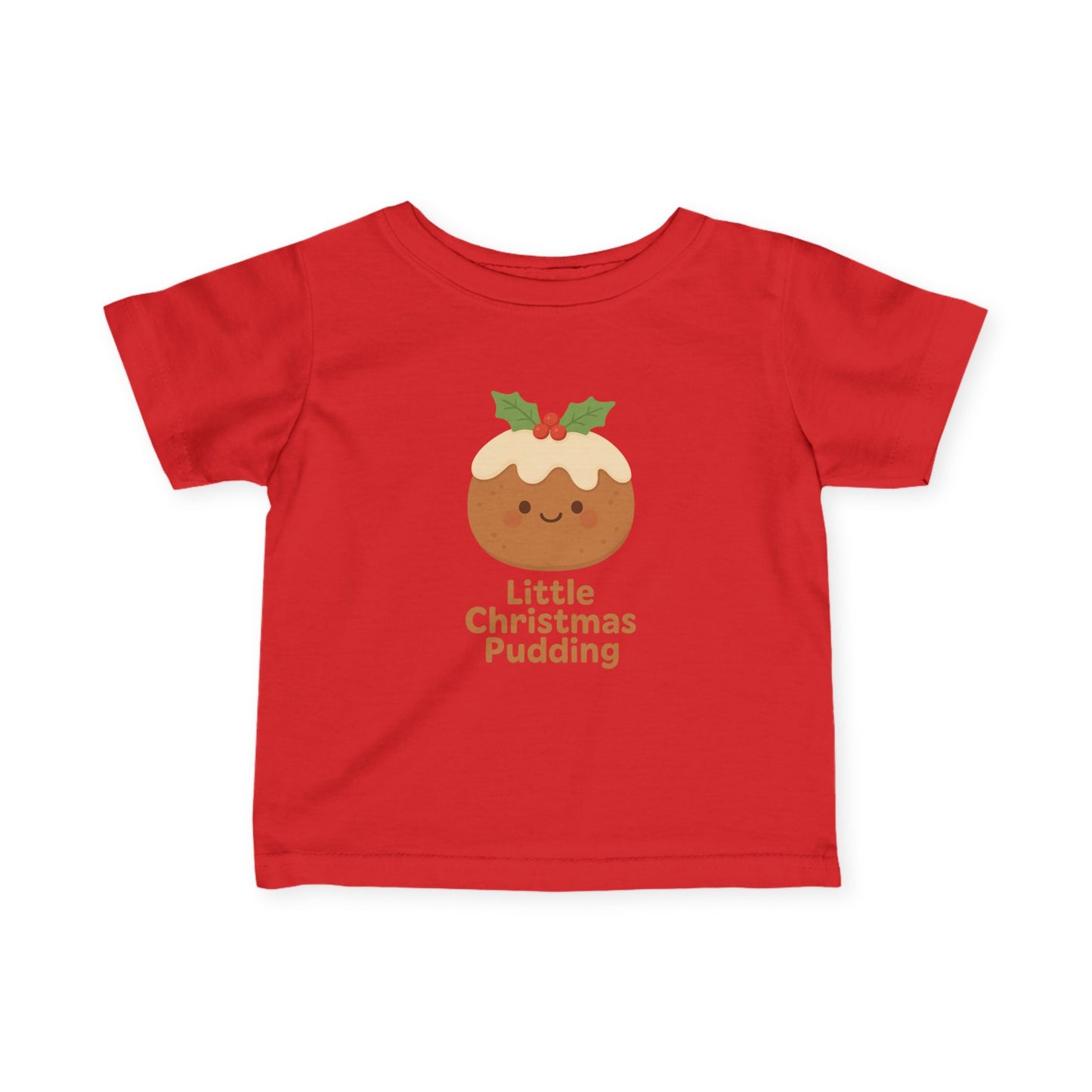 Infant Tee - "Little Christmas Pudding" Cute Holiday Baby Shirt