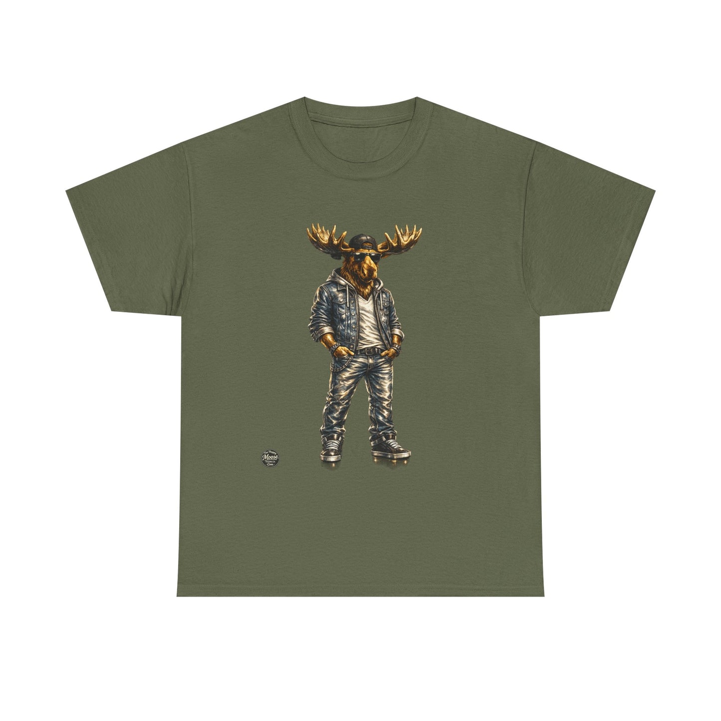 Rustic Urban Moose Graphic Tee — Outdoorsy Moose Illustration T-Shirt