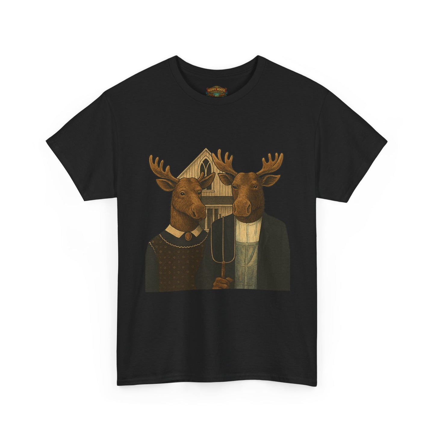 Moose Portrait T-Shirt — Vintage Animal Couple Graphic Tee