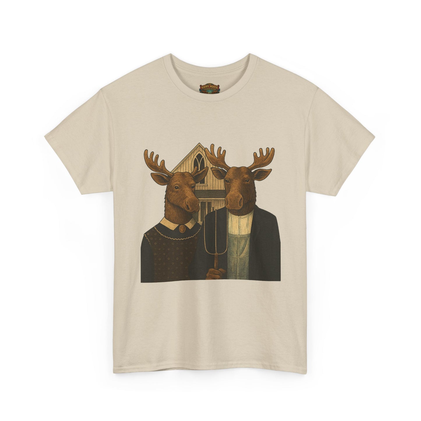 Moose Portrait T-Shirt — Vintage Animal Couple Graphic Tee
