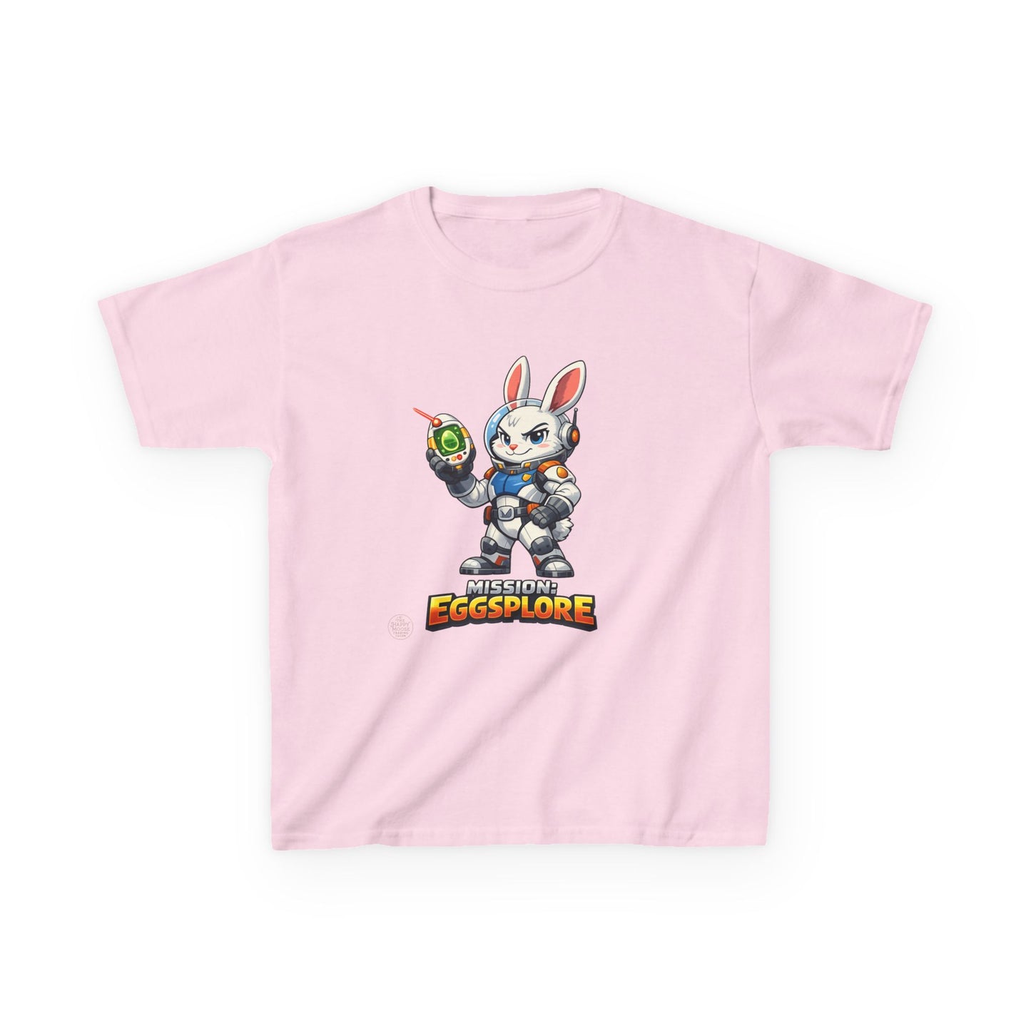 Kids Tee — 'Eggsplore' Bunny Space Explorer Graphic Shirt