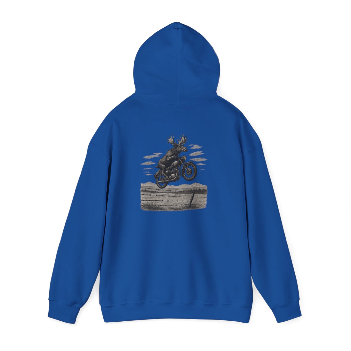 Great Moose Escape Hoodie - Vintage Biker Graphic Sweatshirt
