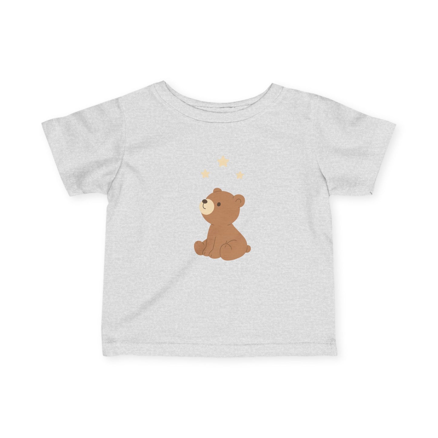 Infant Tee — Cute Sitting Teddy Bear with Stars Baby Shirt
