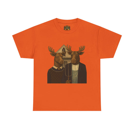 Moose Portrait T-Shirt — Vintage Animal Couple Graphic Tee
