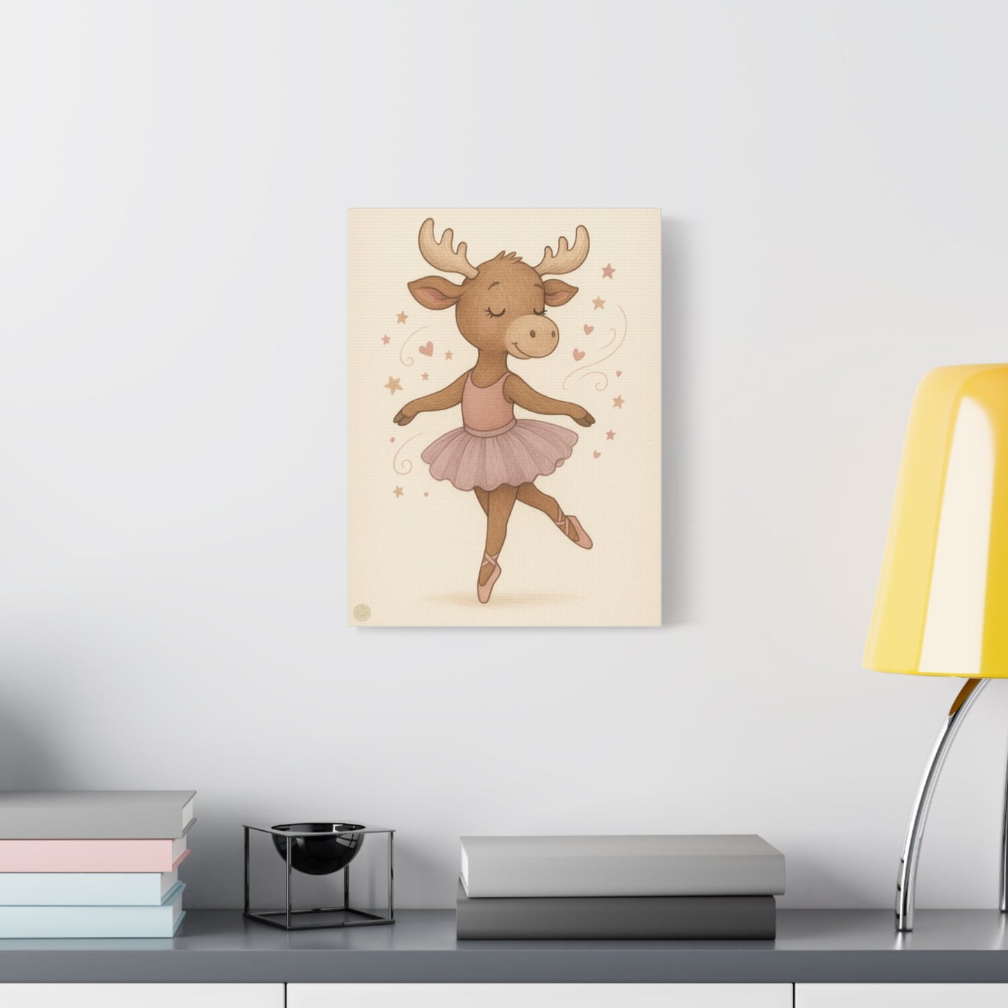 Ballet Moose Nursery Canvas — Cute Ballerina Animal Wall Art