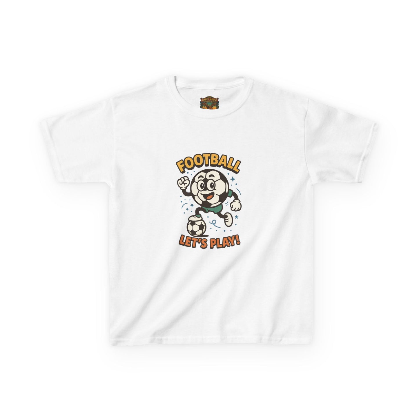Kids Football Tee — "Football Let's Play" Retro Cartoon Soccer Shirt
