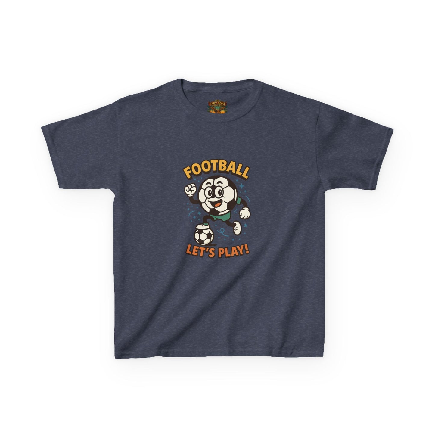 Kids Football Tee — "Football Let's Play" Retro Cartoon Soccer Shirt