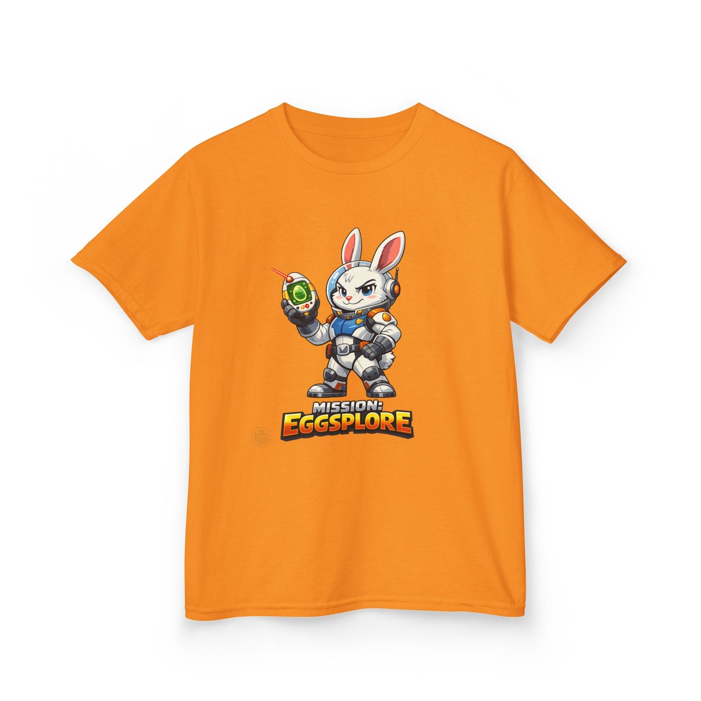 Kids Tee — 'Eggsplore' Bunny Space Explorer Graphic Shirt