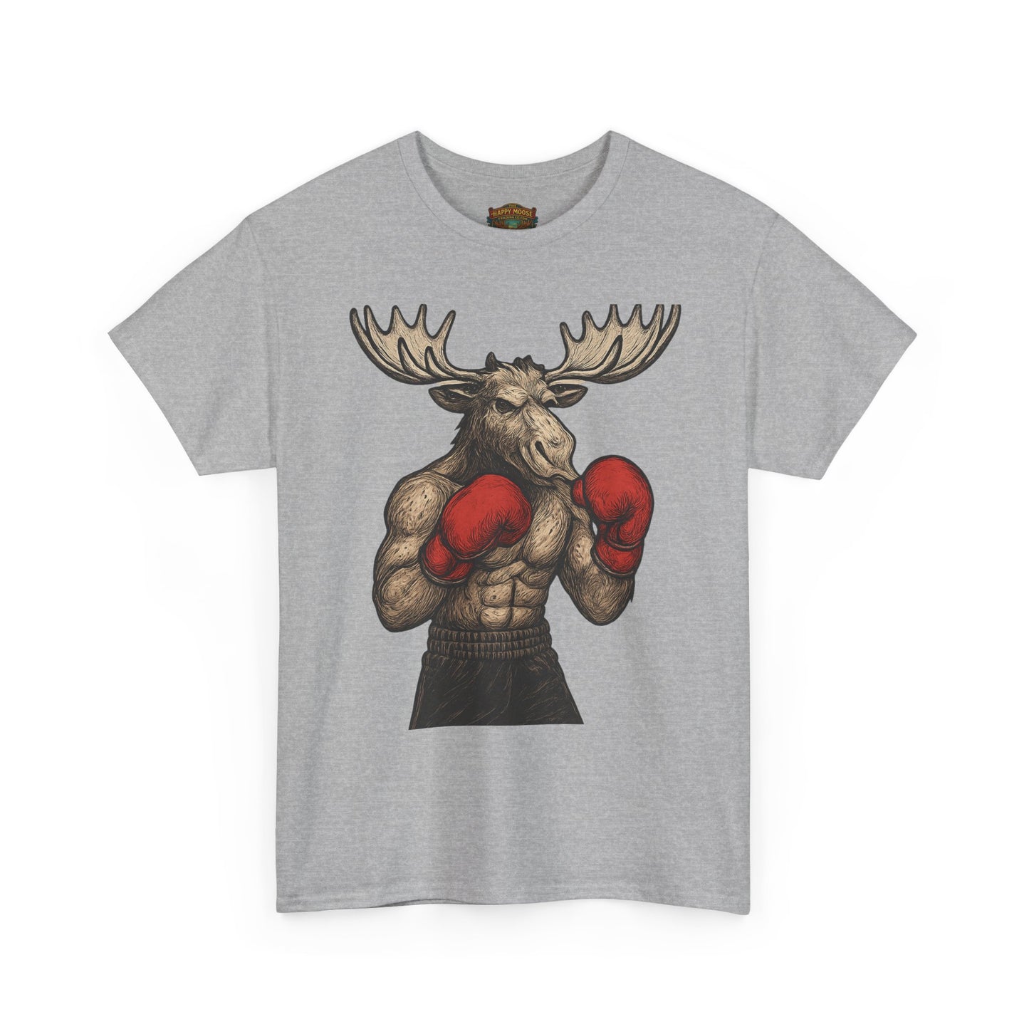 Boxing Moose T‑Shirt — Funny Wildlife Gym Tee for Men & Women