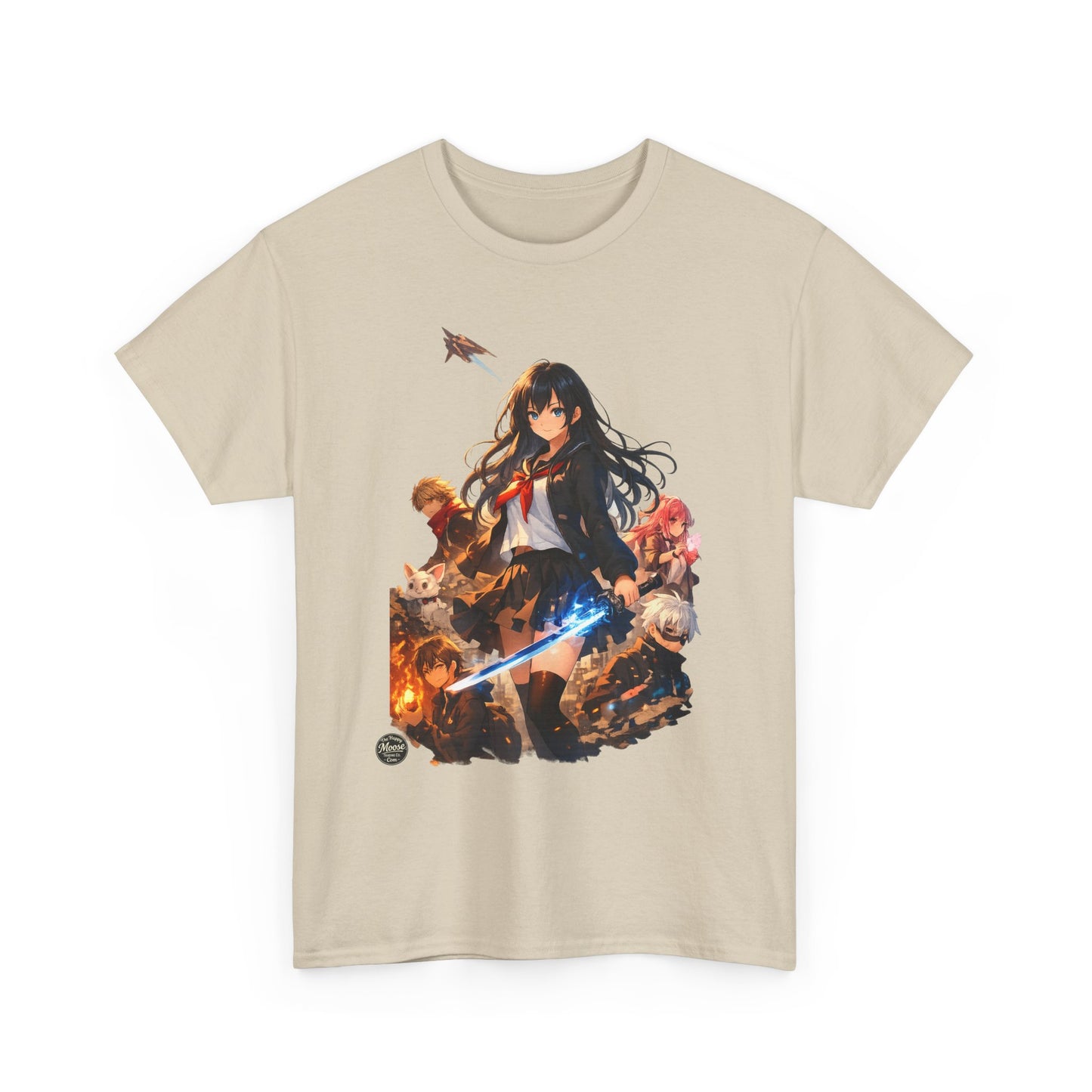 Anime Fantasy Heroine T-Shirt — Sword & Crew Art Tee #E008