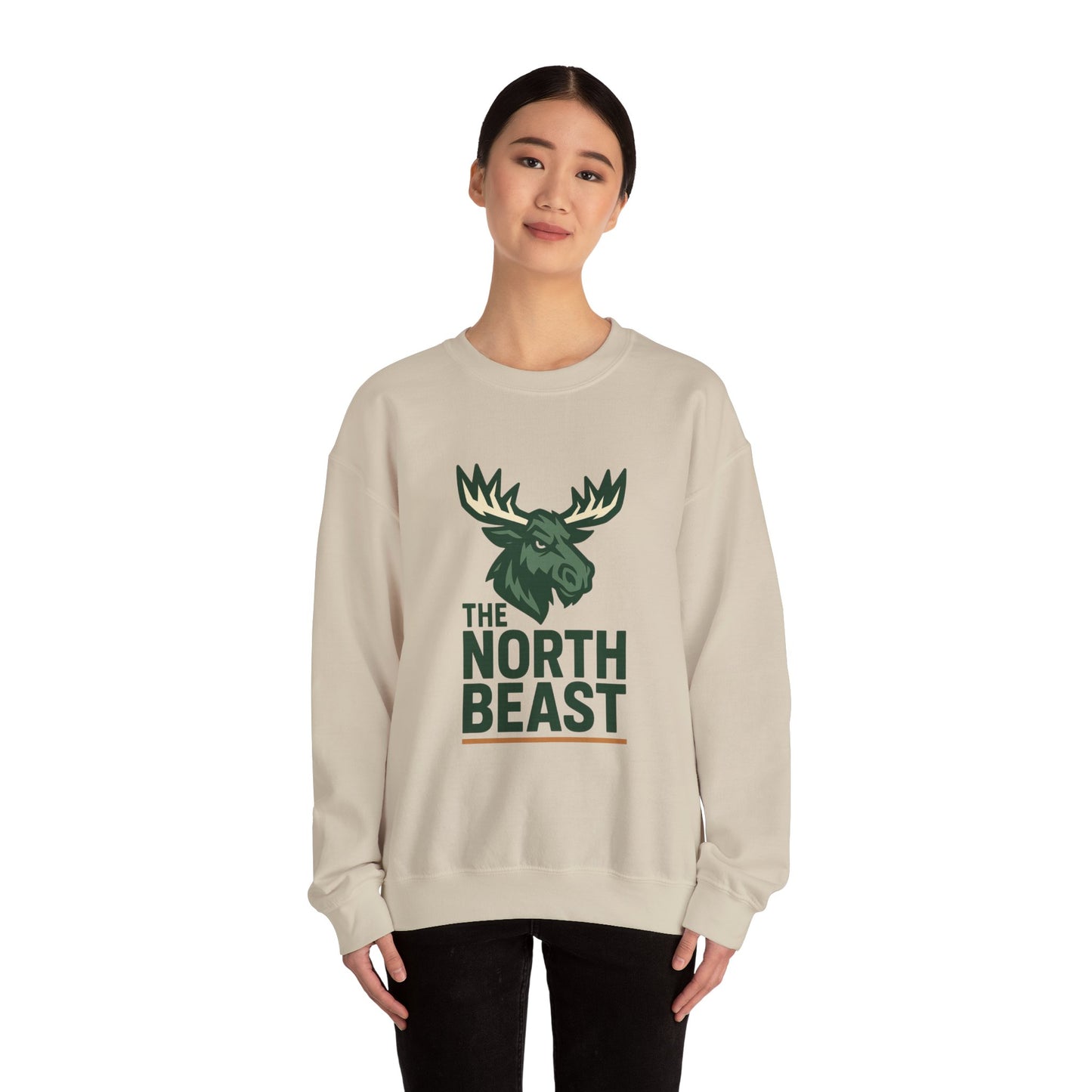 Crewneck Sweatshirt — "The North Beast" Moose Logo Pullover