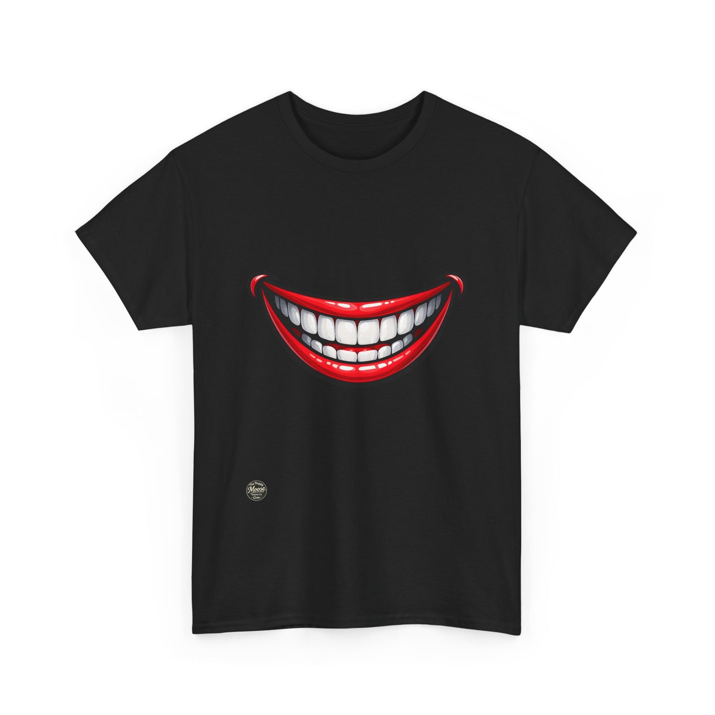 Smiling Joker Mouth Tee — Funny Red Grin Graphic T-Shirt