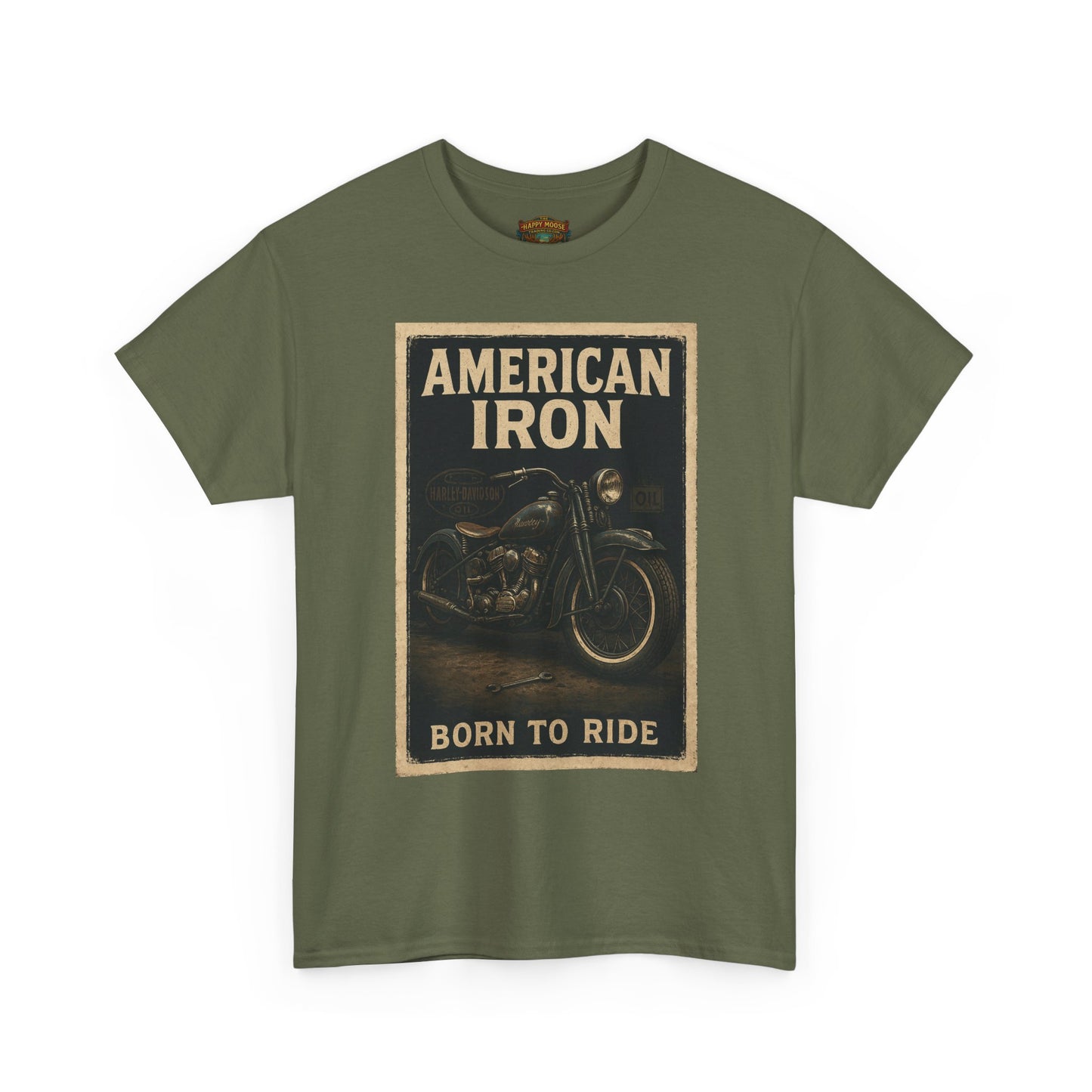 American Iron motorcycle poster Tee | Born to Ride vintage biker graphic T-Shirt