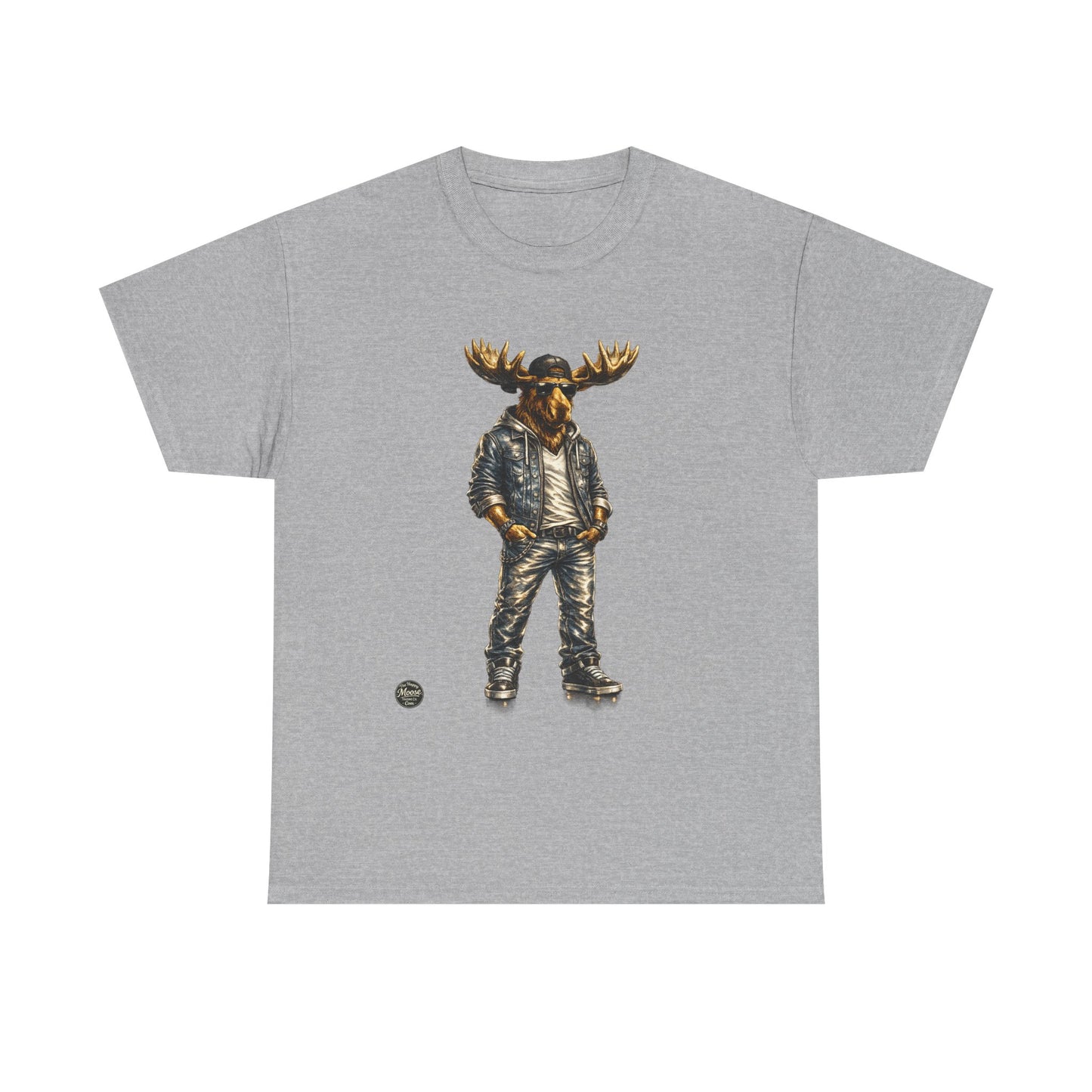 Rustic Urban Moose Graphic Tee — Outdoorsy Moose Illustration T-Shirt