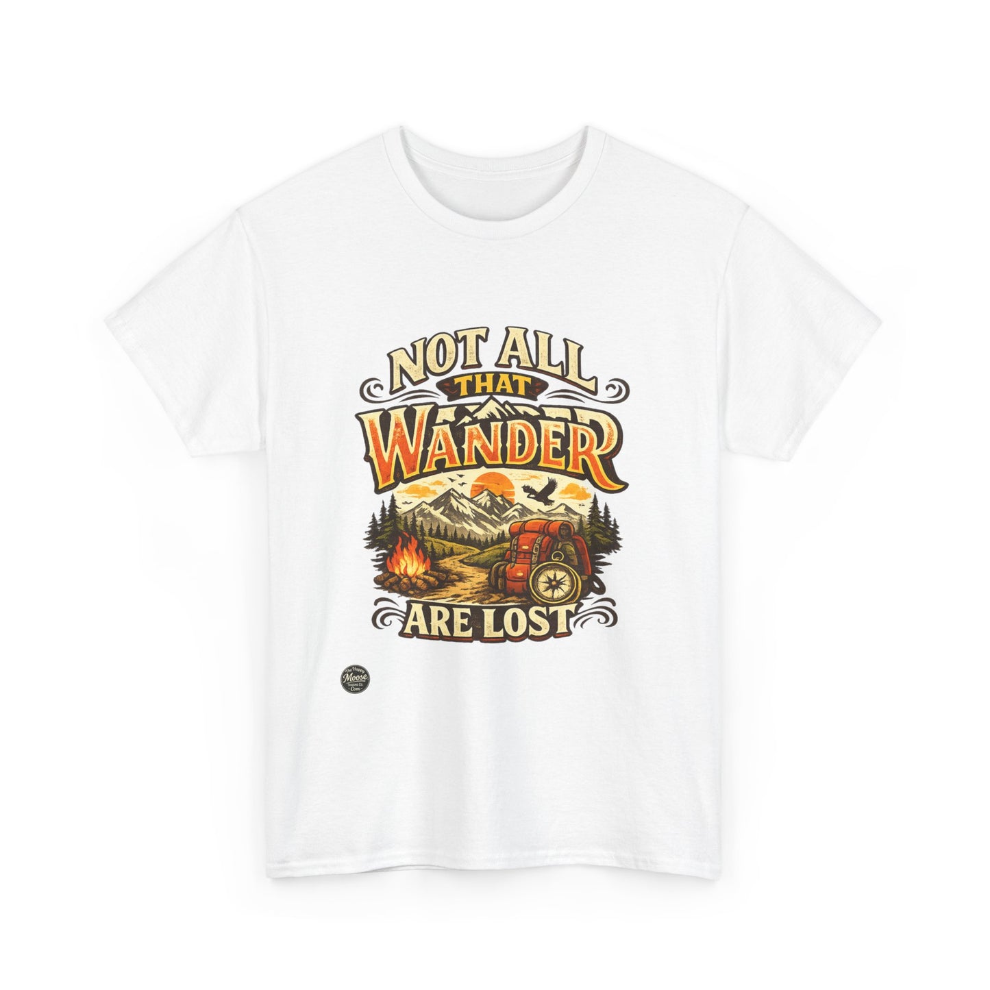 Wander Camper T‑Shirt — "Not All That Wander Are Lost" Adventure Tee