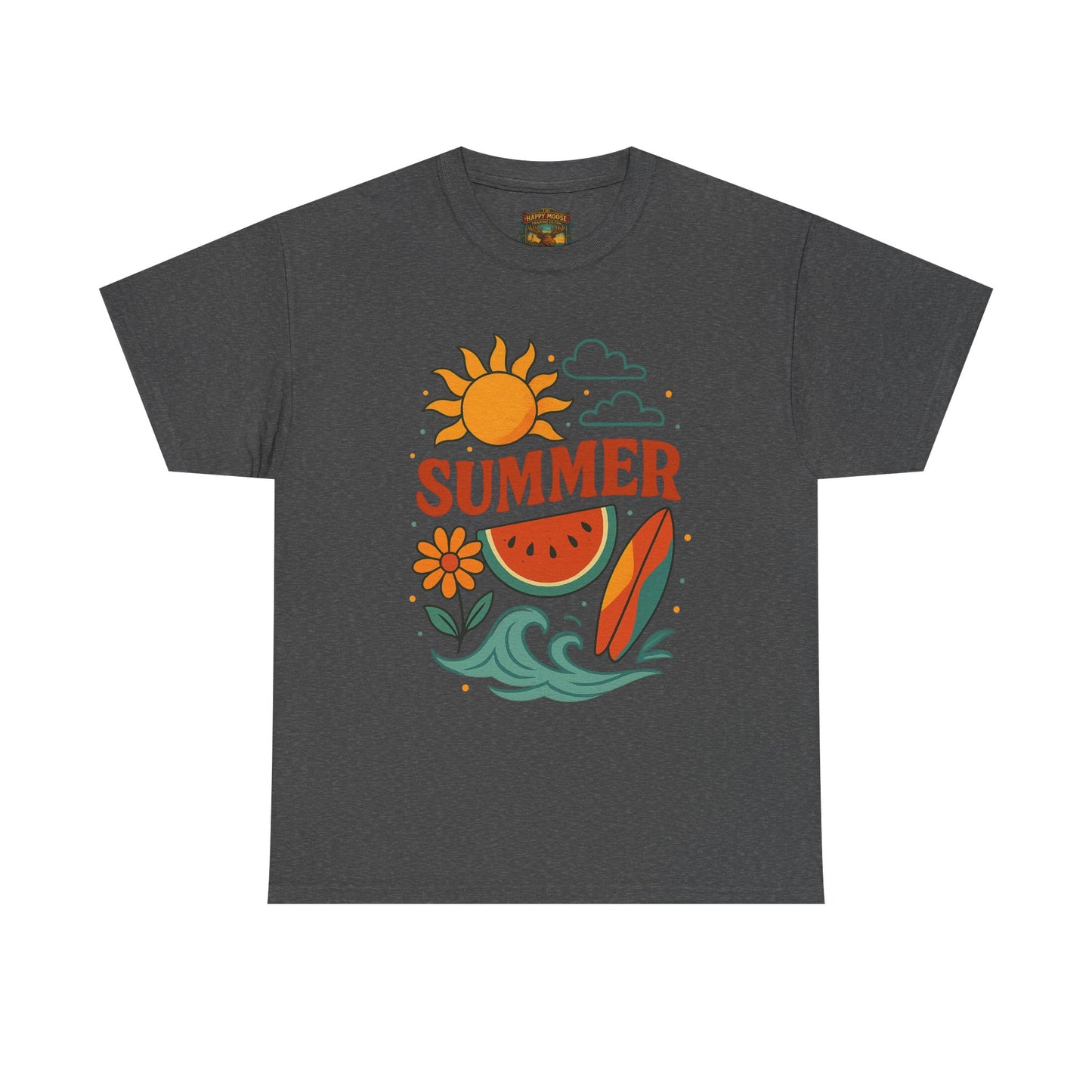 Summer Beach Tee | Surf Waves Palm Tree Graphic