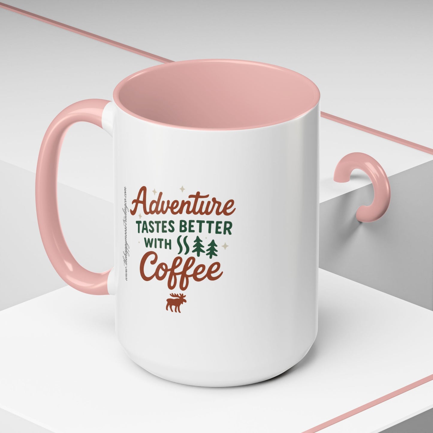 Adventure Tastes Better With Coffee Mug — "Adventure Tastes Better with Coffee" Rustic Outdoor Camper Gift (11/15oz)