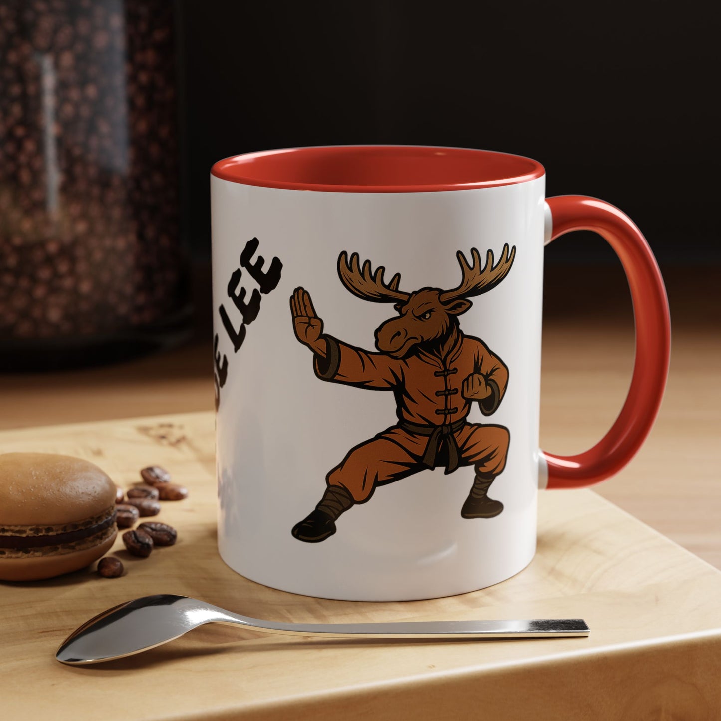 Moose Lee Martial Arts Accent Coffee Mug — Funny Moose Kung Fu 11/15oz