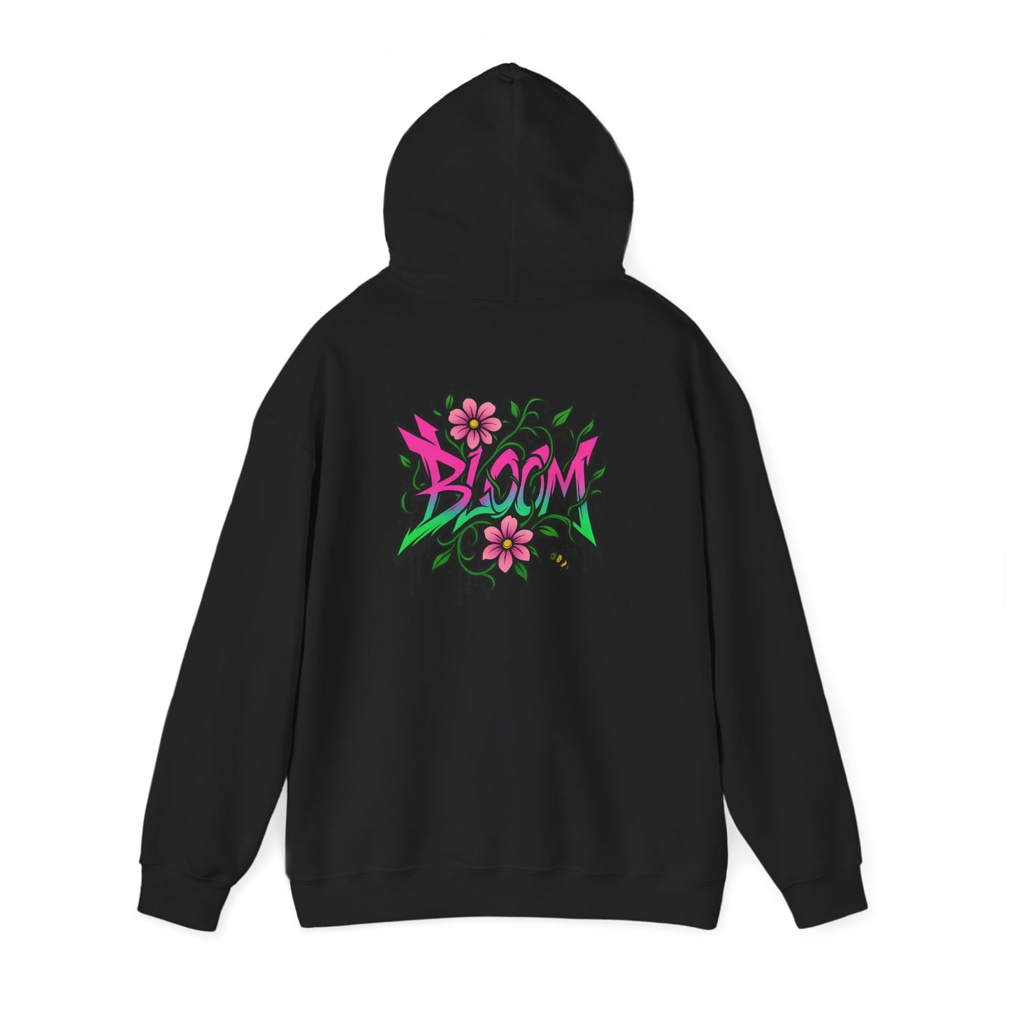 Bloom Floral Graffiti Hoodie — Women's Urban Streetwear Flower Graphic Hooded Sweatshirt