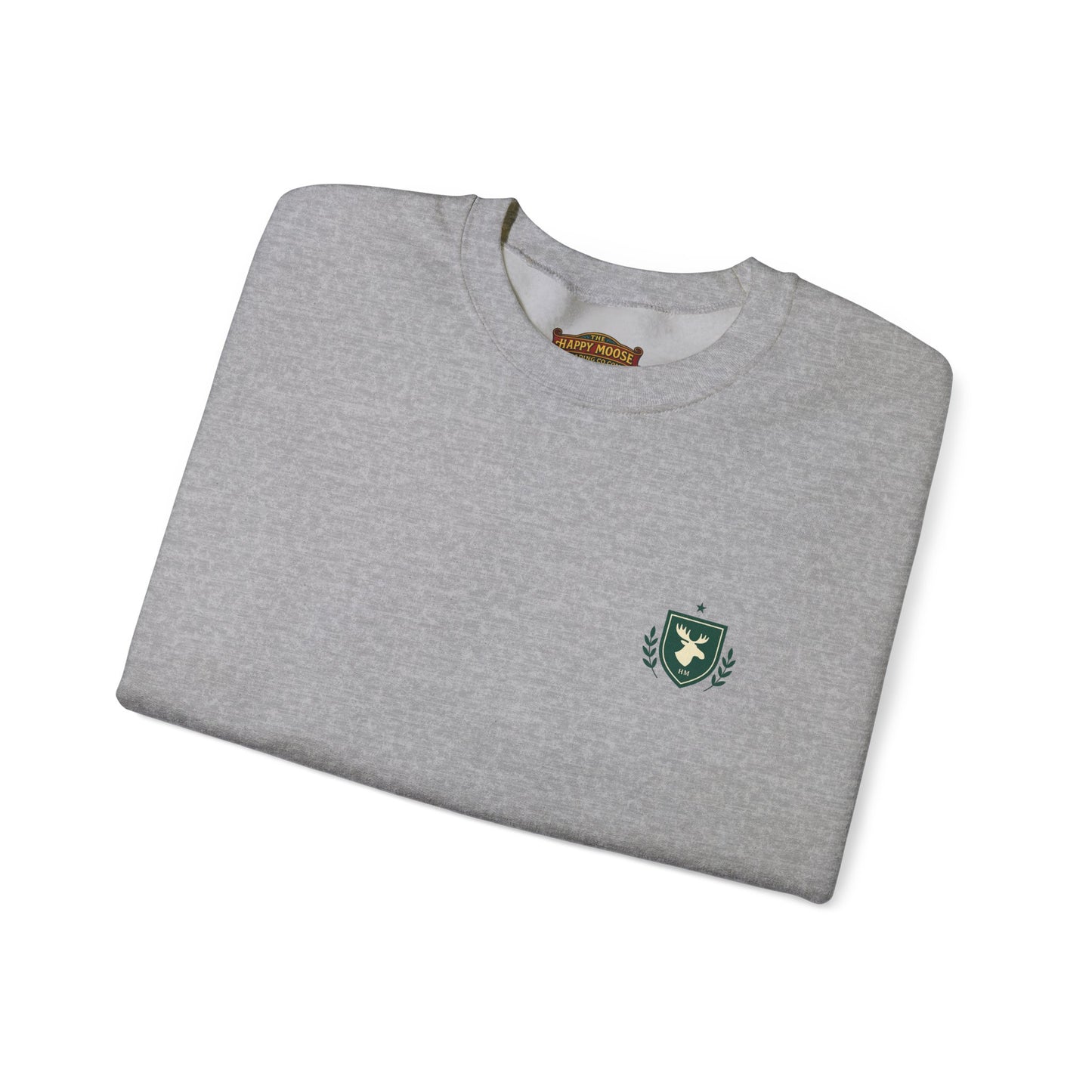 Embroidered Crest Crewneck Sweatshirt — Minimal Vintage Shield Logo