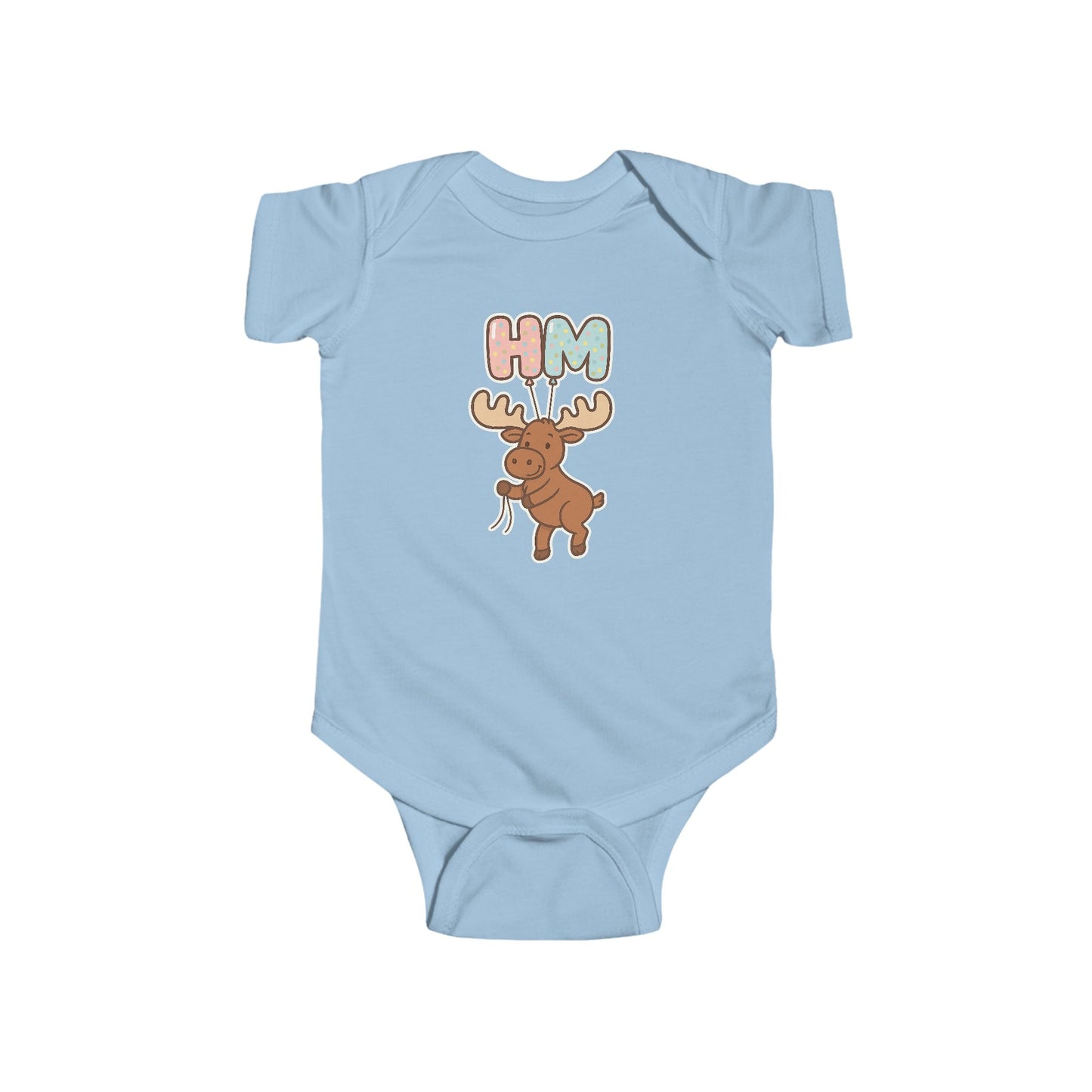 Baby Vest Infant Bodysuit - Cute Moose "HM" Graphic
