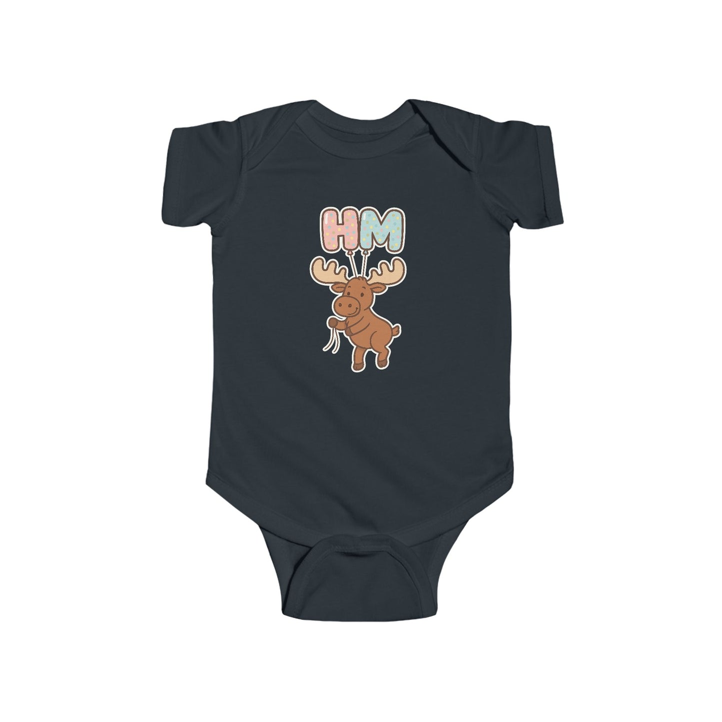 Baby Vest Infant Bodysuit - Cute Moose "HM" Graphic