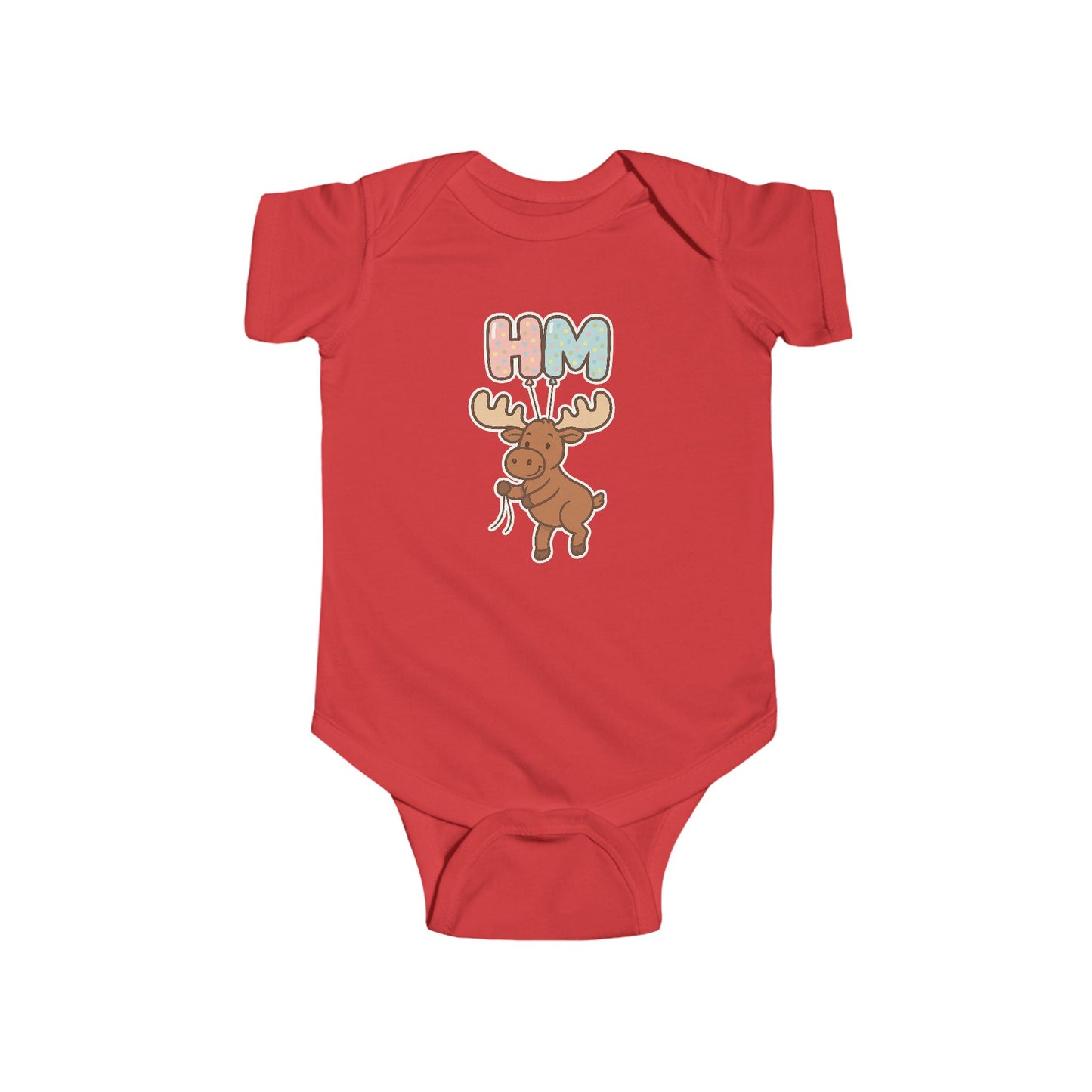 Baby Onesie with Cute Moose "HM" Graphic — Infant Bodysuit