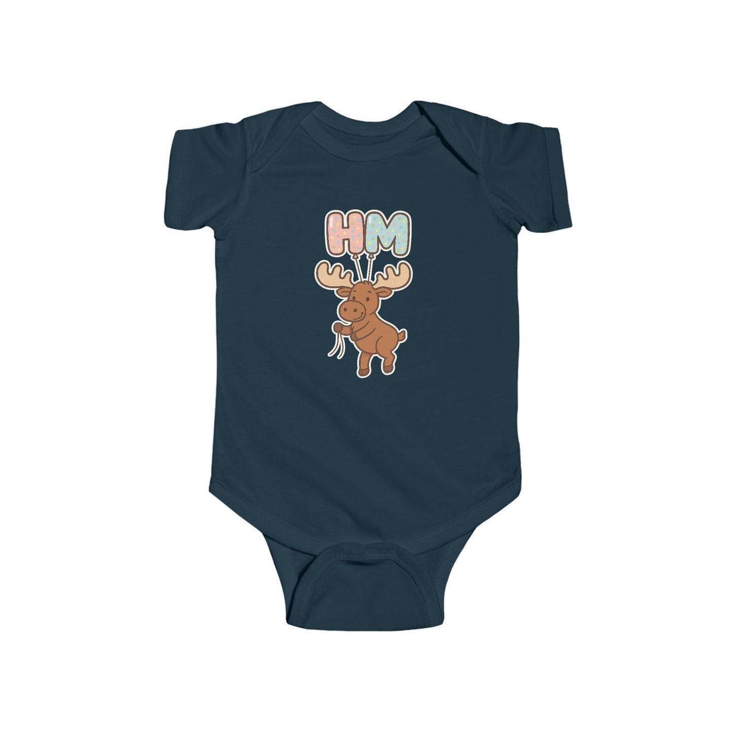 Baby Vest Infant Bodysuit - Cute Moose "HM" Graphic