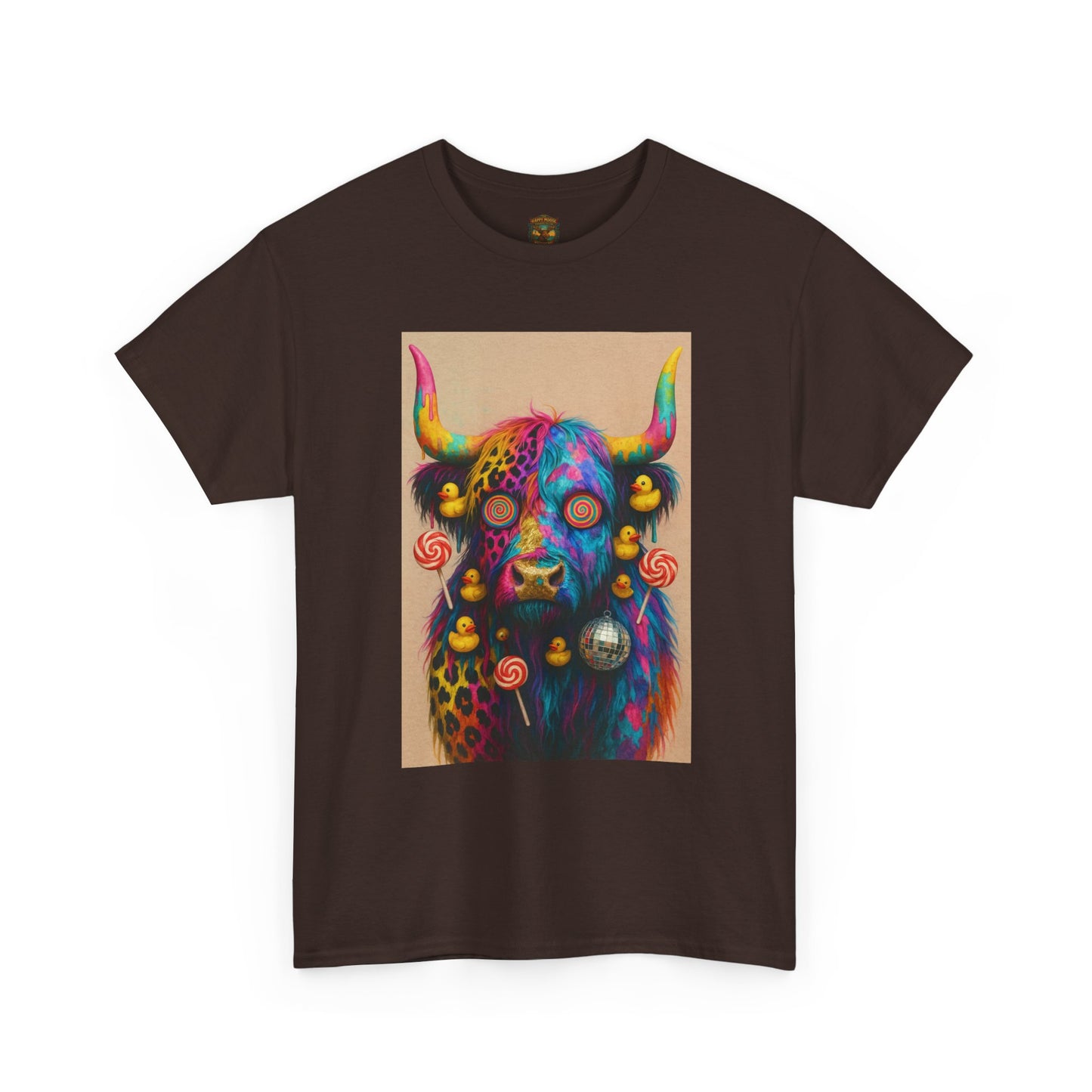 Psychedelic Highland Cow T-Shirt | Retro Rainbow Cow Art 6