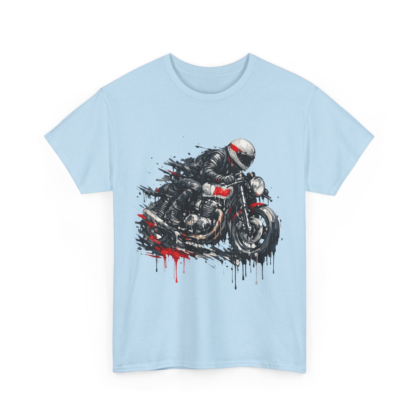 Motorcycle Racer T-Shirt Speed Rider Graphic Drip Street Art Biker Tee EBC09